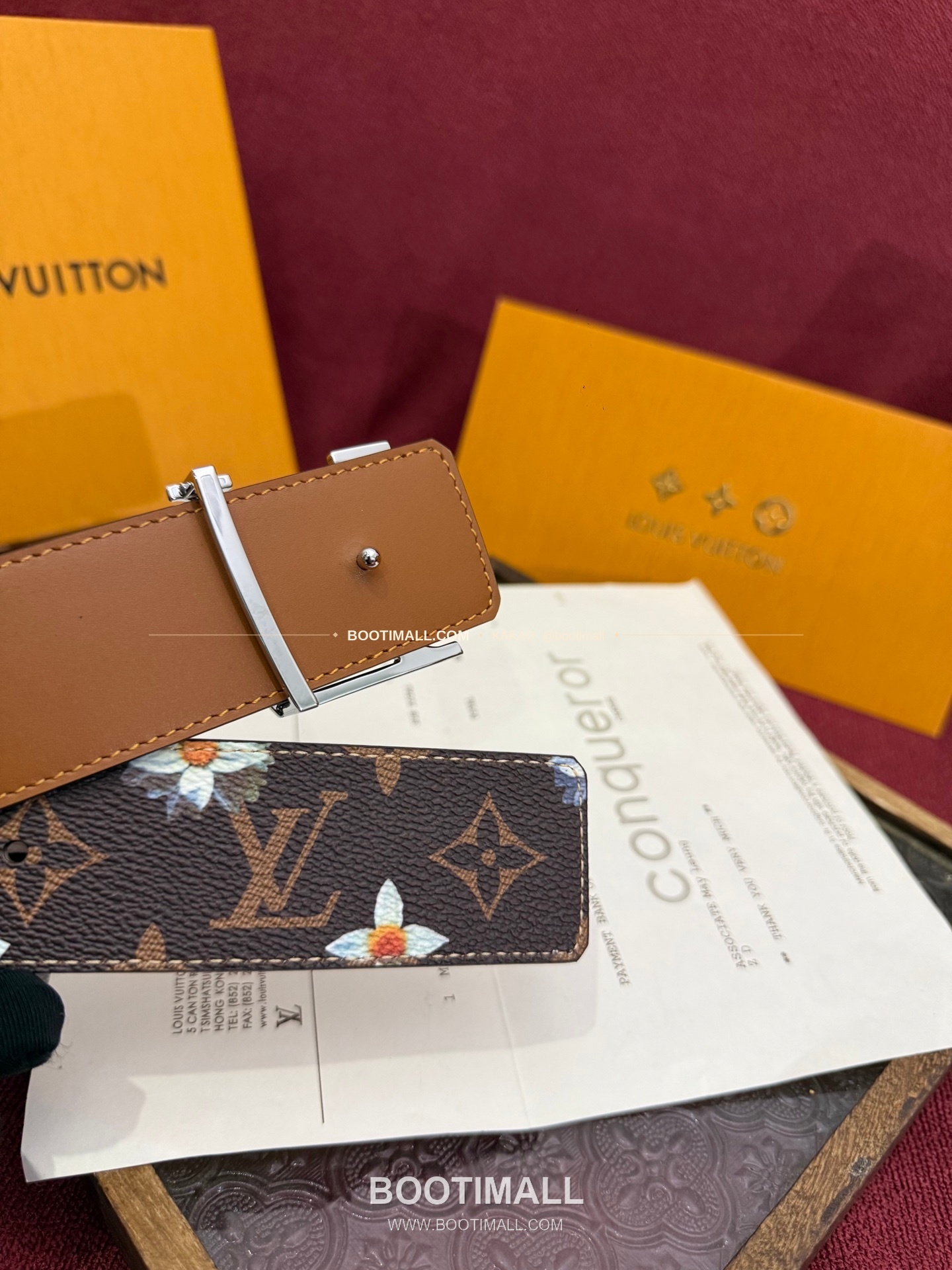 루이비통 LV 이니셜 모노그램 플라워 캔버스 리버서블 벨트 Louis Vuitton LV Initiales Monogram Flower Canvas Reversible Belt 3