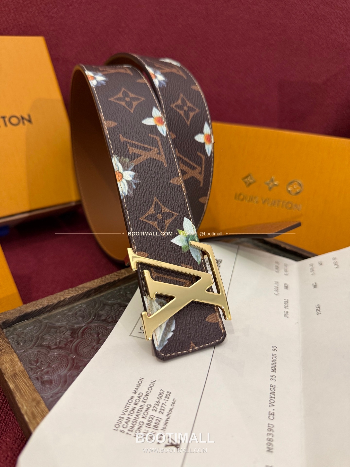 루이비통 LV 이니셜 모노그램 플라워 캔버스 리버서블 벨트 Louis Vuitton LV Initiales Monogram Flower Canvas Reversible Belt 2
