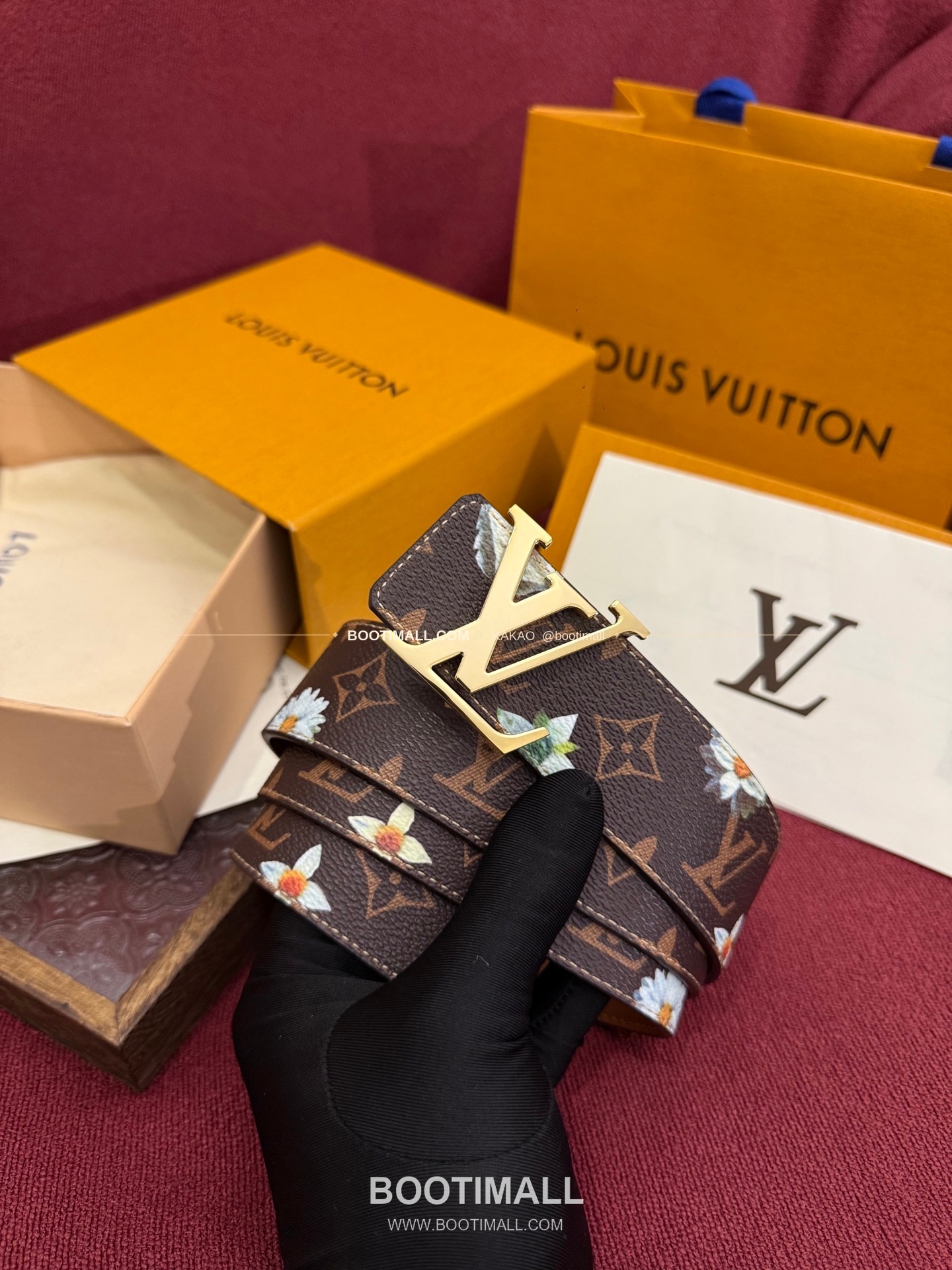 루이비통 LV 이니셜 모노그램 플라워 캔버스 리버서블 벨트 Louis Vuitton LV Initiales Monogram Flower Canvas Reversible Belt 7