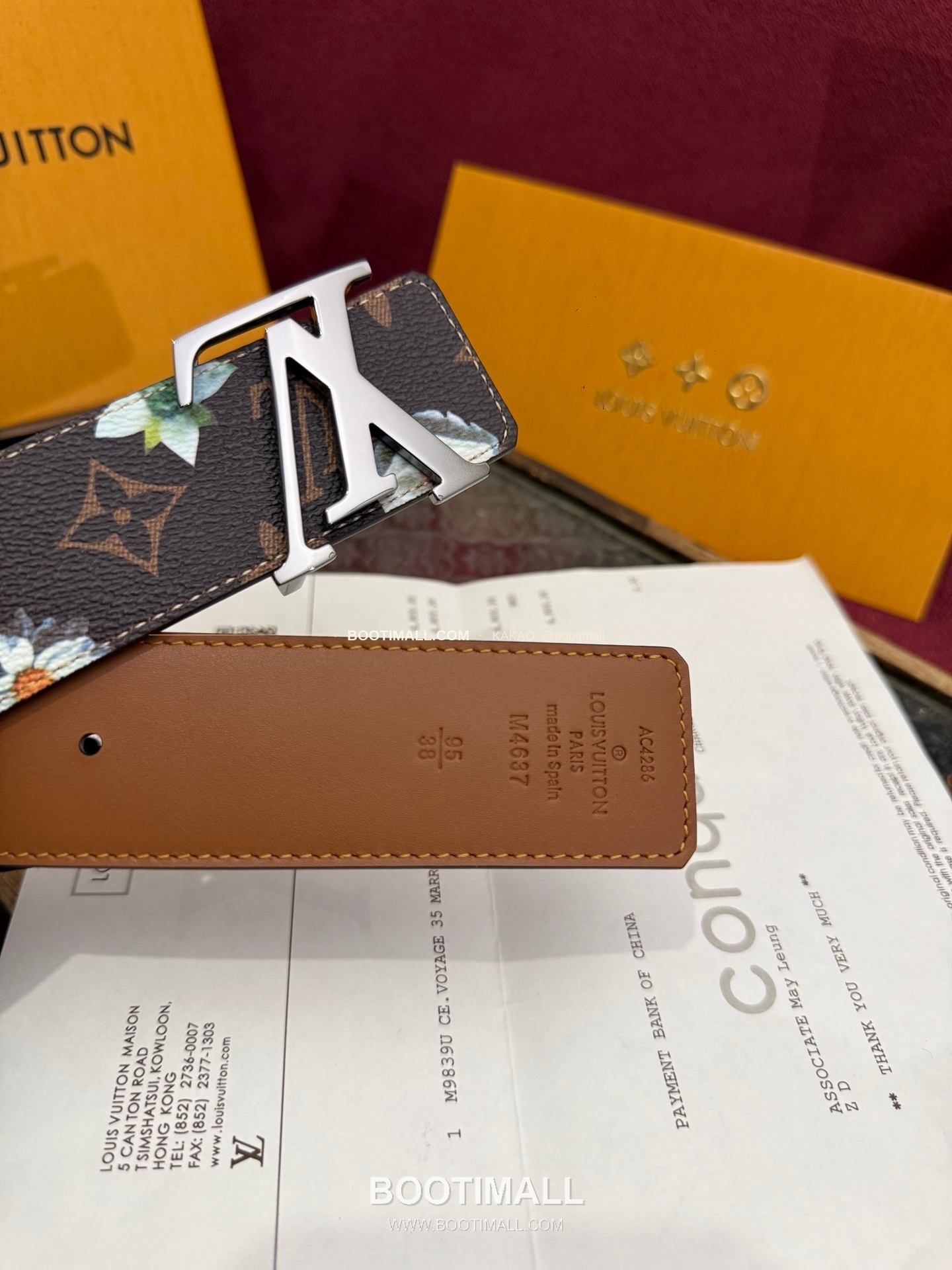 루이비통 LV 이니셜 모노그램 플라워 캔버스 리버서블 벨트 Louis Vuitton LV Initiales Monogram Flower Canvas Reversible Belt 2