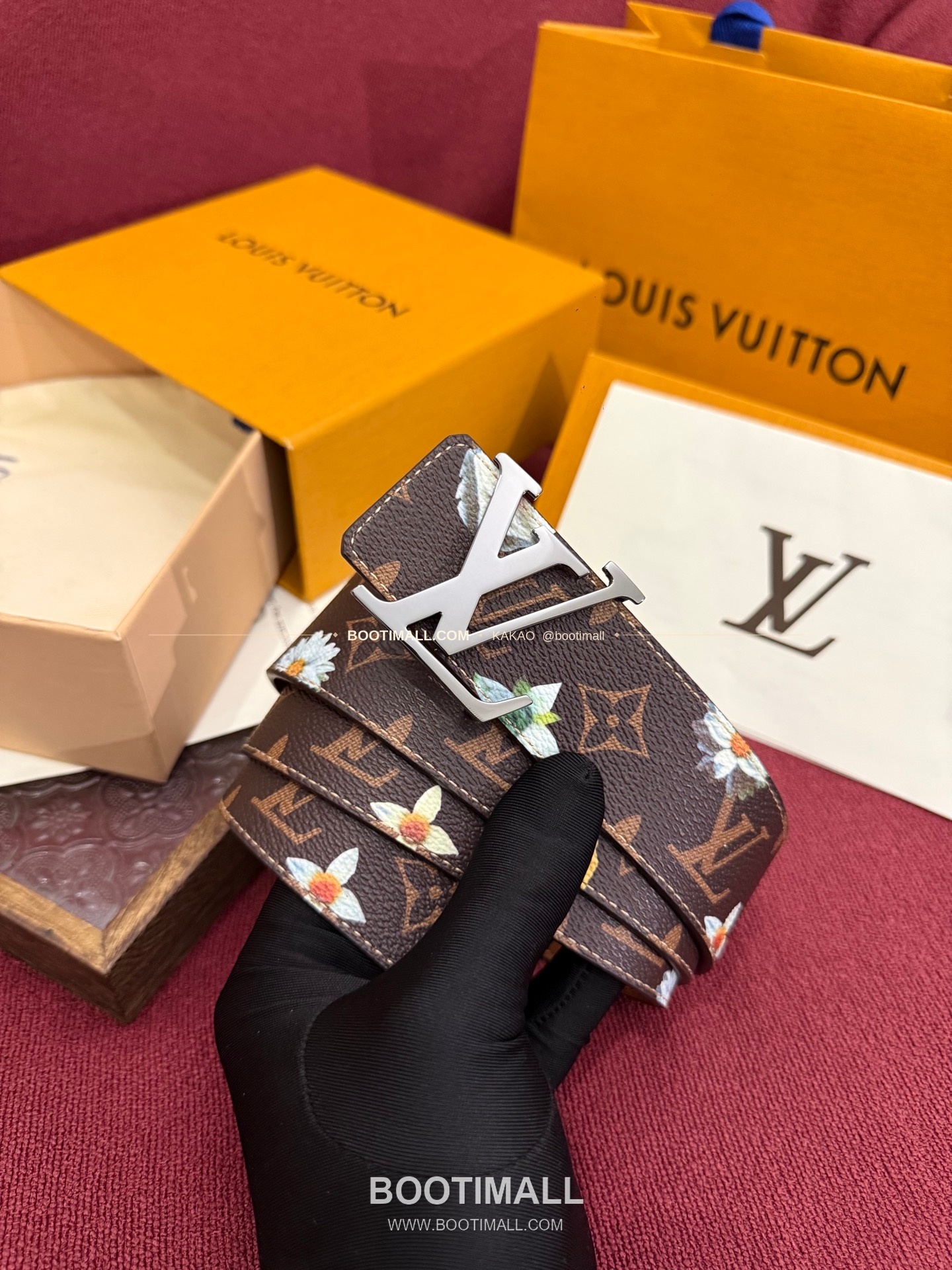 루이비통 LV 이니셜 모노그램 플라워 캔버스 리버서블 벨트 Louis Vuitton LV Initiales Monogram Flower Canvas Reversible Belt 6