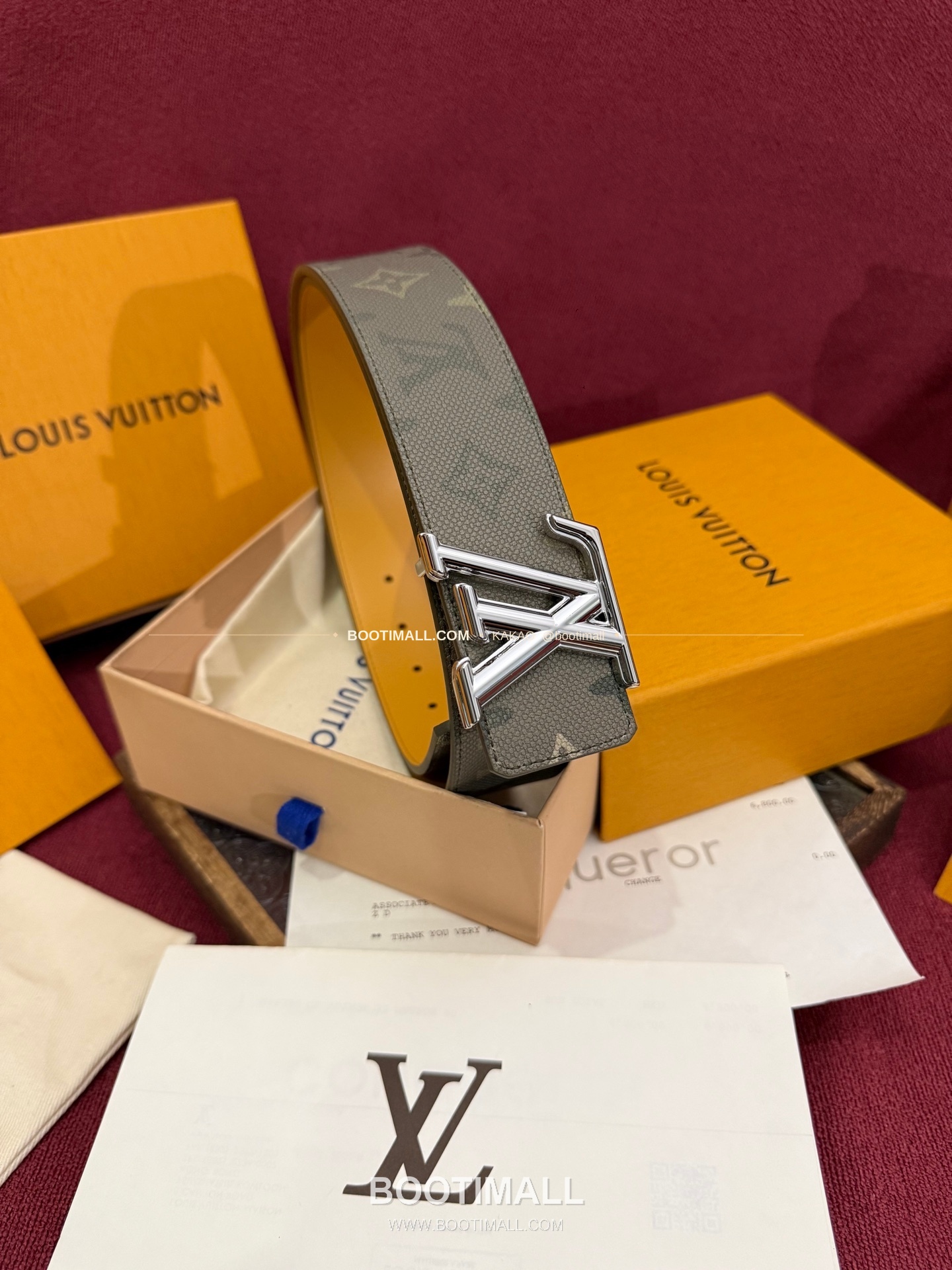 루이비통 LV 이니셜 모노그램 서플러스 캔버스 리버서블 벨트 Louis Vuitton LV Initiales Monogram Surplus Canvas Reversible Belt 4cm 4
