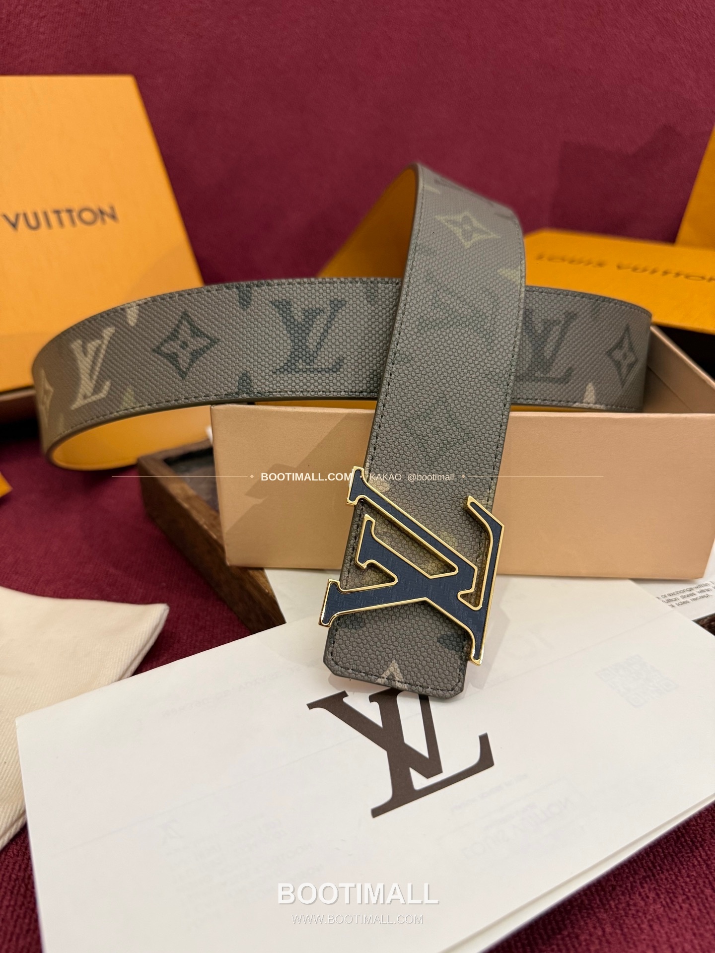 루이비통 LV 이니셜 모노그램 서플러스 캔버스 리버서블 벨트 Louis Vuitton LV Initiales Monogram Surplus Canvas Reversible Belt 4cm 4