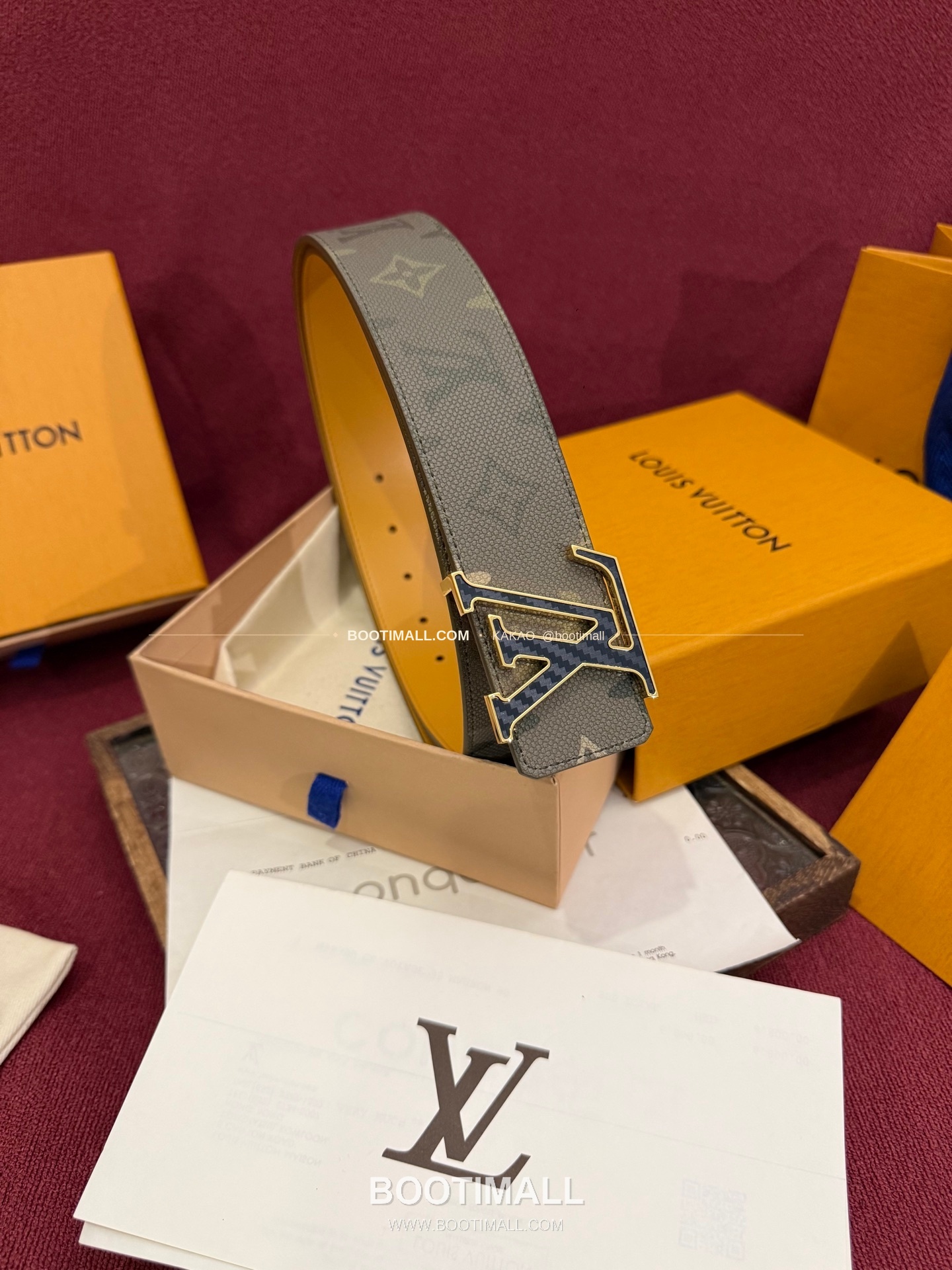 루이비통 LV 이니셜 모노그램 서플러스 캔버스 리버서블 벨트 Louis Vuitton LV Initiales Monogram Surplus Canvas Reversible Belt 4cm 5