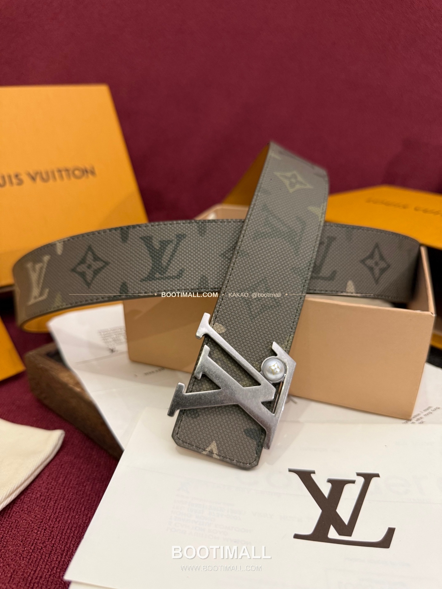 루이비통 LV 이니셜 모노그램 서플러스 캔버스 리버서블 벨트 Louis Vuitton LV Initiales Monogram Surplus Canvas Reversible Belt 4cm 5