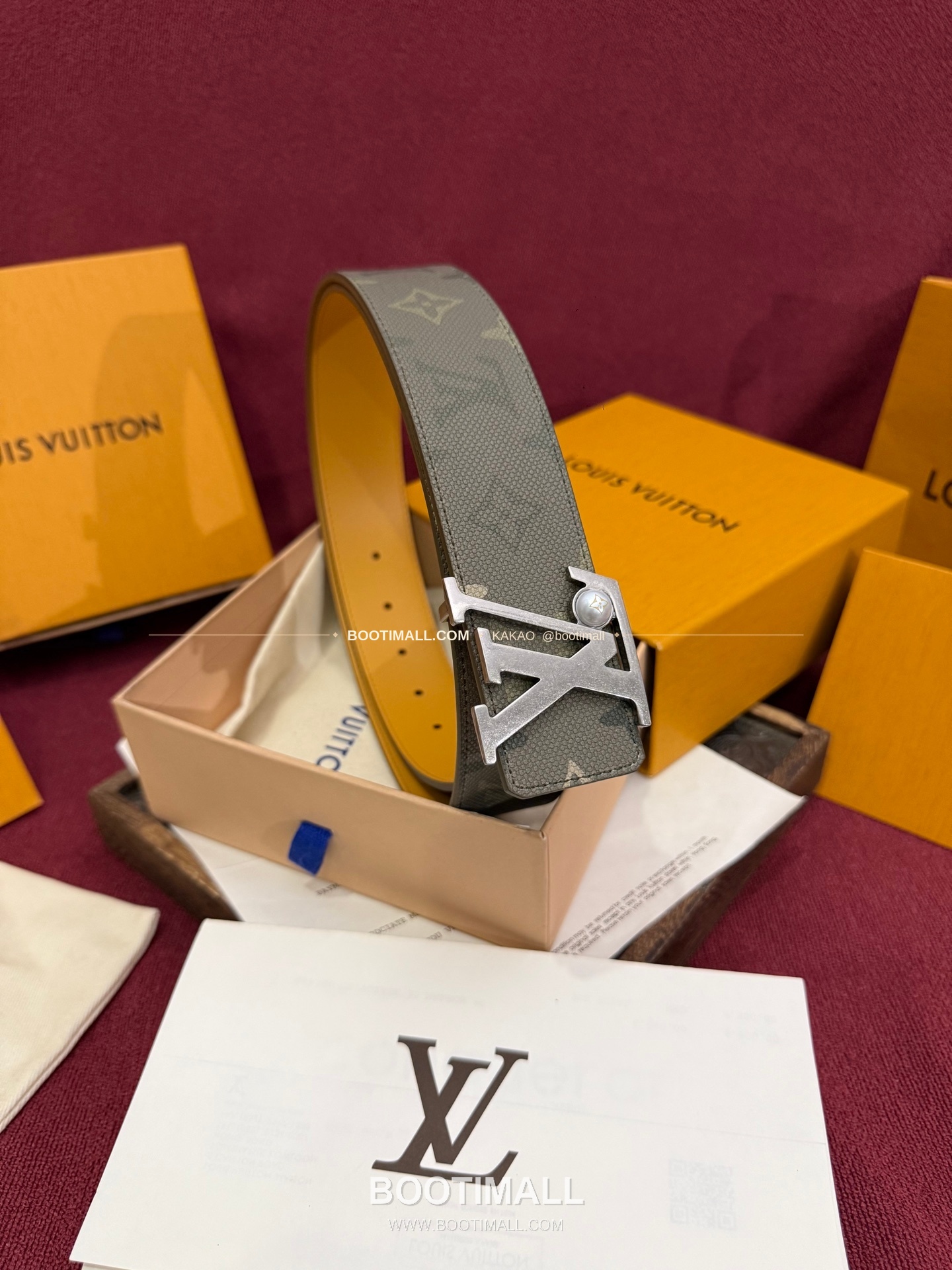 루이비통 LV 이니셜 모노그램 서플러스 캔버스 리버서블 벨트 Louis Vuitton LV Initiales Monogram Surplus Canvas Reversible Belt 4cm 6