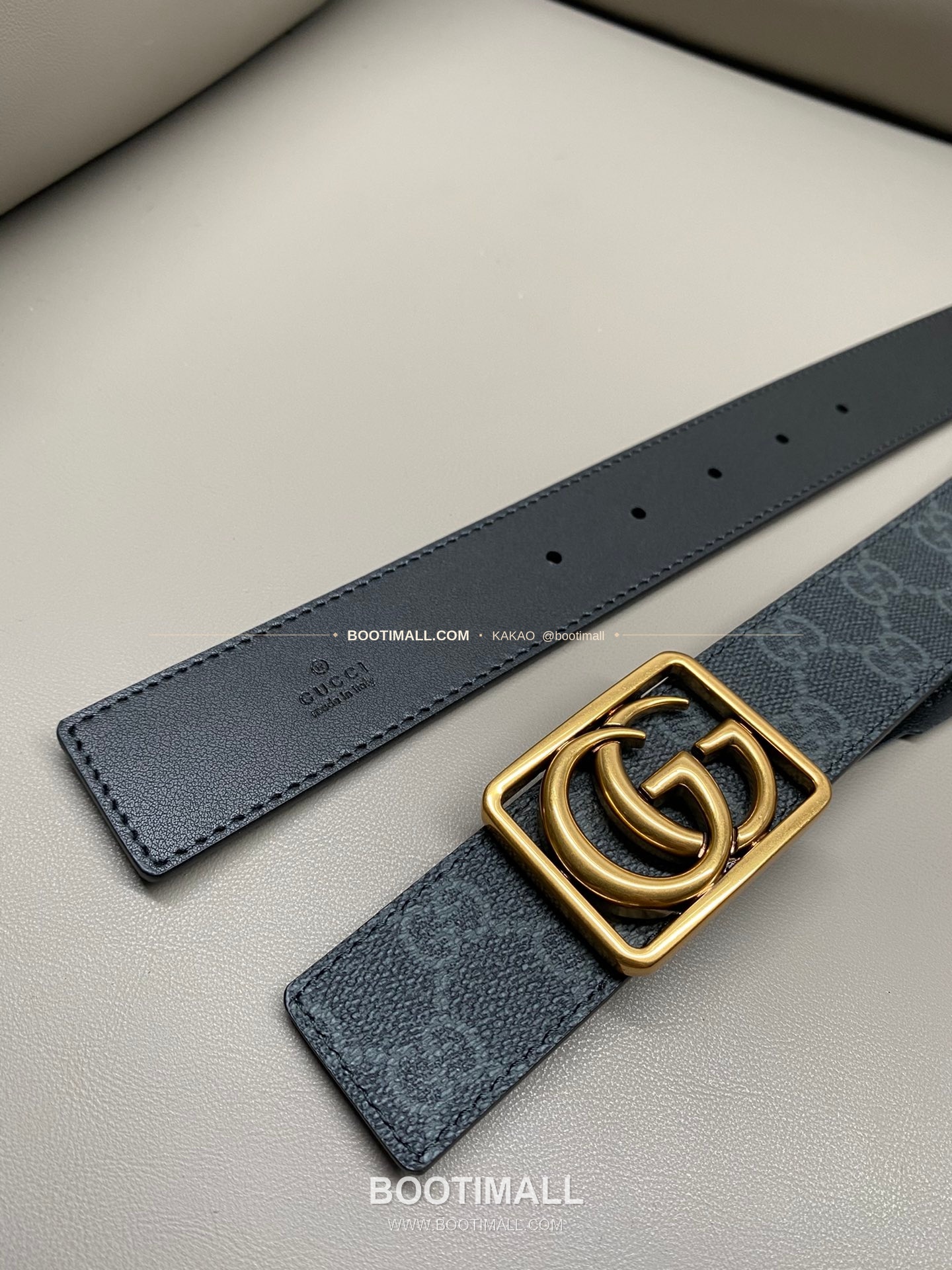 구찌 GG 마몬트 카프스킨 더블G 리버서블 벨트 Gucci GG Marmont Calfskin Double G Reversible Belt 3.5cm 3