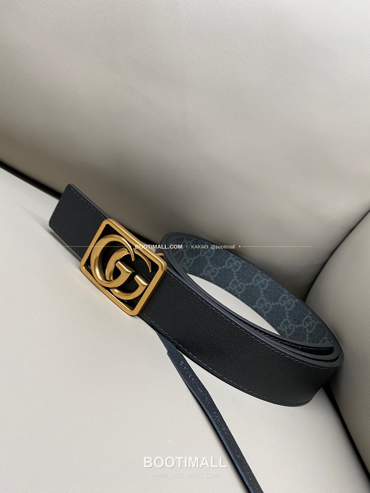 구찌 GG 마몬트 카프스킨 더블G 리버서블 벨트 Gucci GG Marmont Calfskin Double G Reversible Belt 3.5cm 6