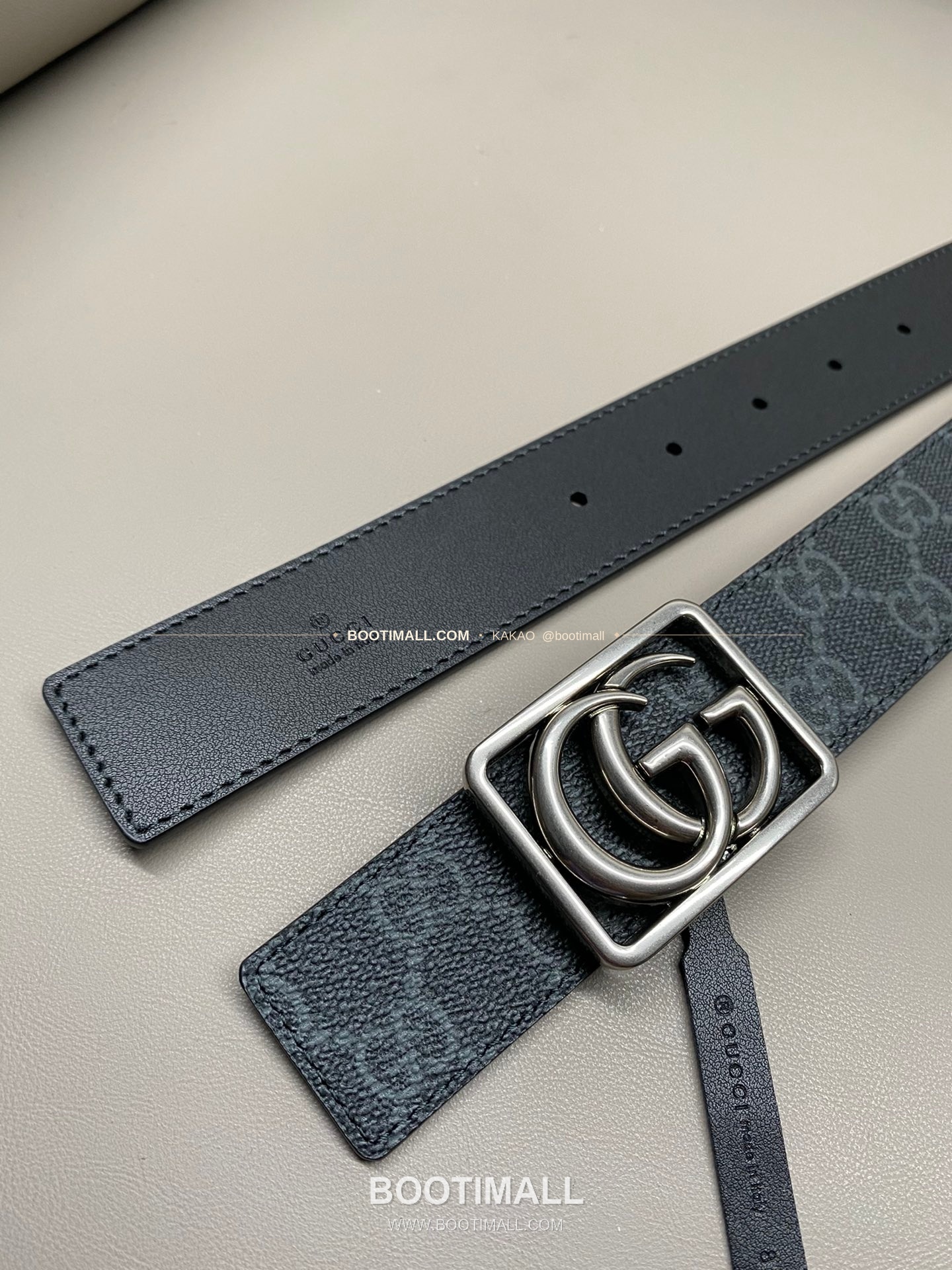 구찌 GG 마몬트 카프스킨 더블G 리버서블 벨트 Gucci GG Marmont Calfskin Double G Reversible Belt 3.5cm 3