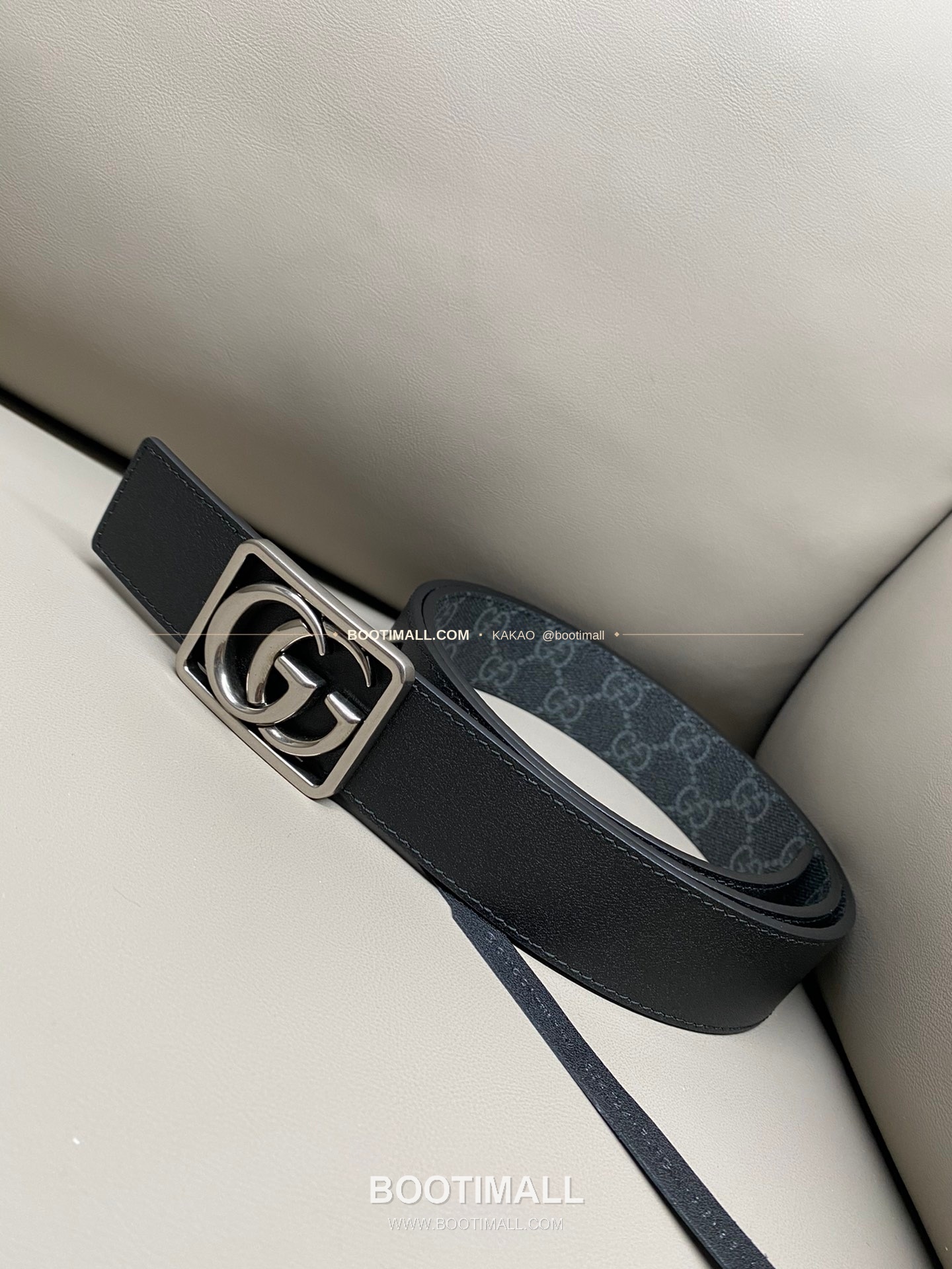 구찌 GG 마몬트 카프스킨 더블G 리버서블 벨트 Gucci GG Marmont Calfskin Double G Reversible Belt 3.5cm 6