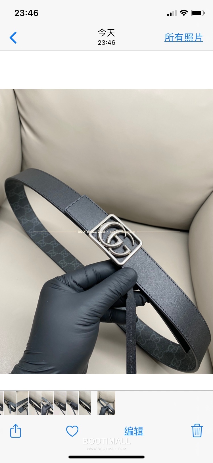 구찌 GG 마몬트 카프스킨 더블G 리버서블 벨트 Gucci GG Marmont Calfskin Double G Reversible Belt 3.5cm 8
