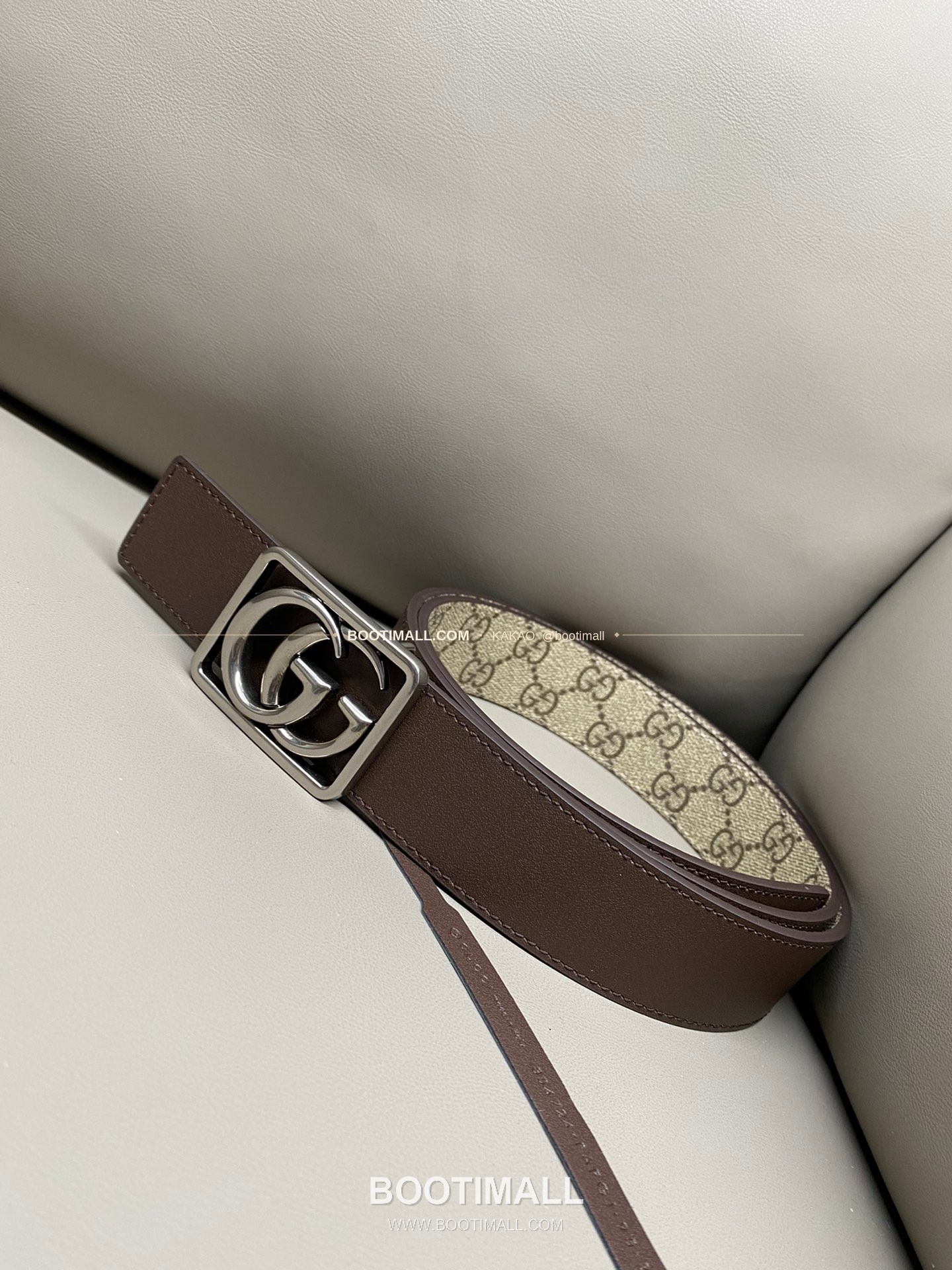 구찌 GG 마몬트 카프스킨 더블G 리버서블 벨트 Gucci GG Marmont Calfskin Double G Reversible Belt 3.5cm 6