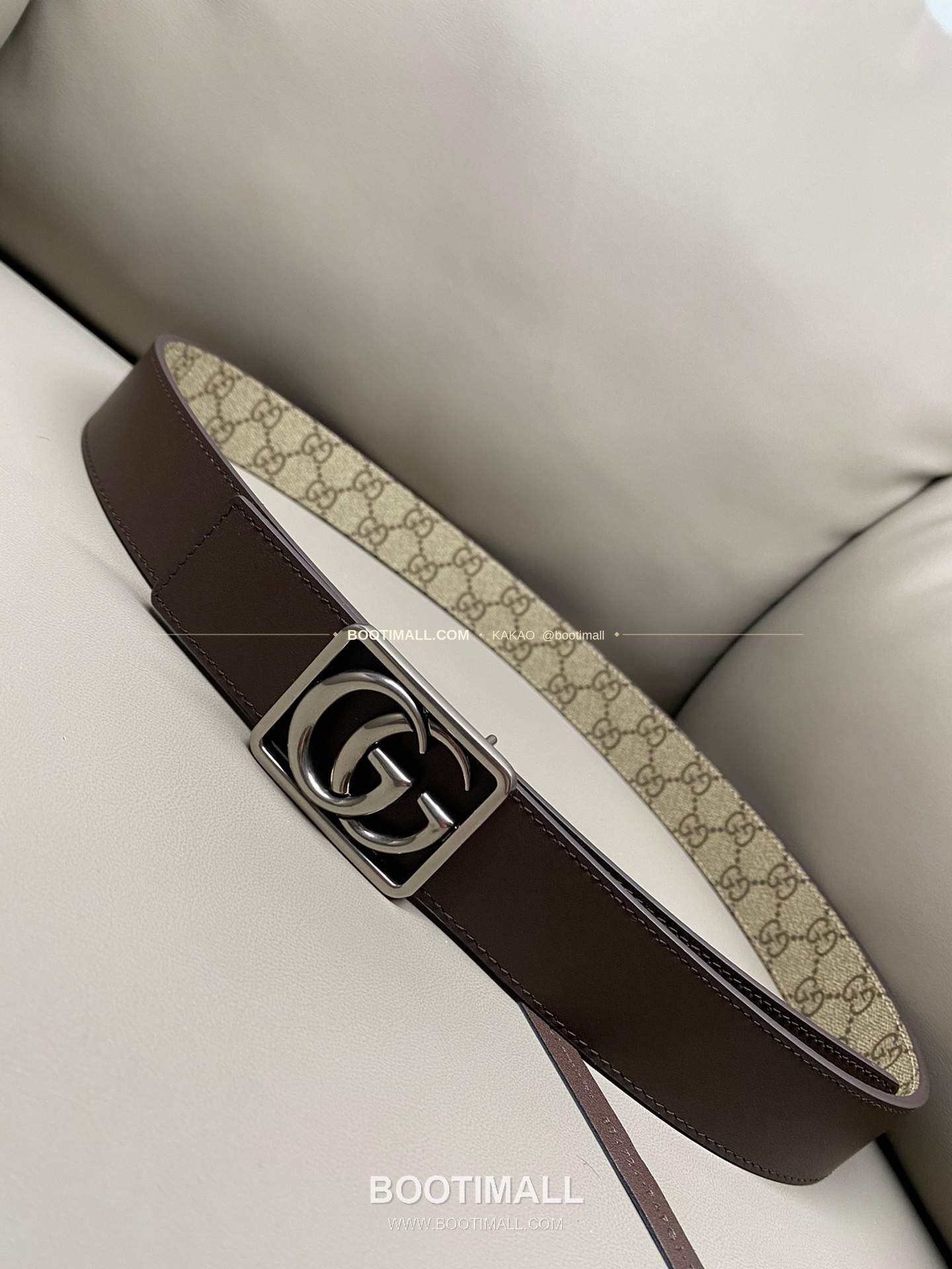 구찌 GG 마몬트 카프스킨 더블G 리버서블 벨트 Gucci GG Marmont Calfskin Double G Reversible Belt 3.5cm 7
