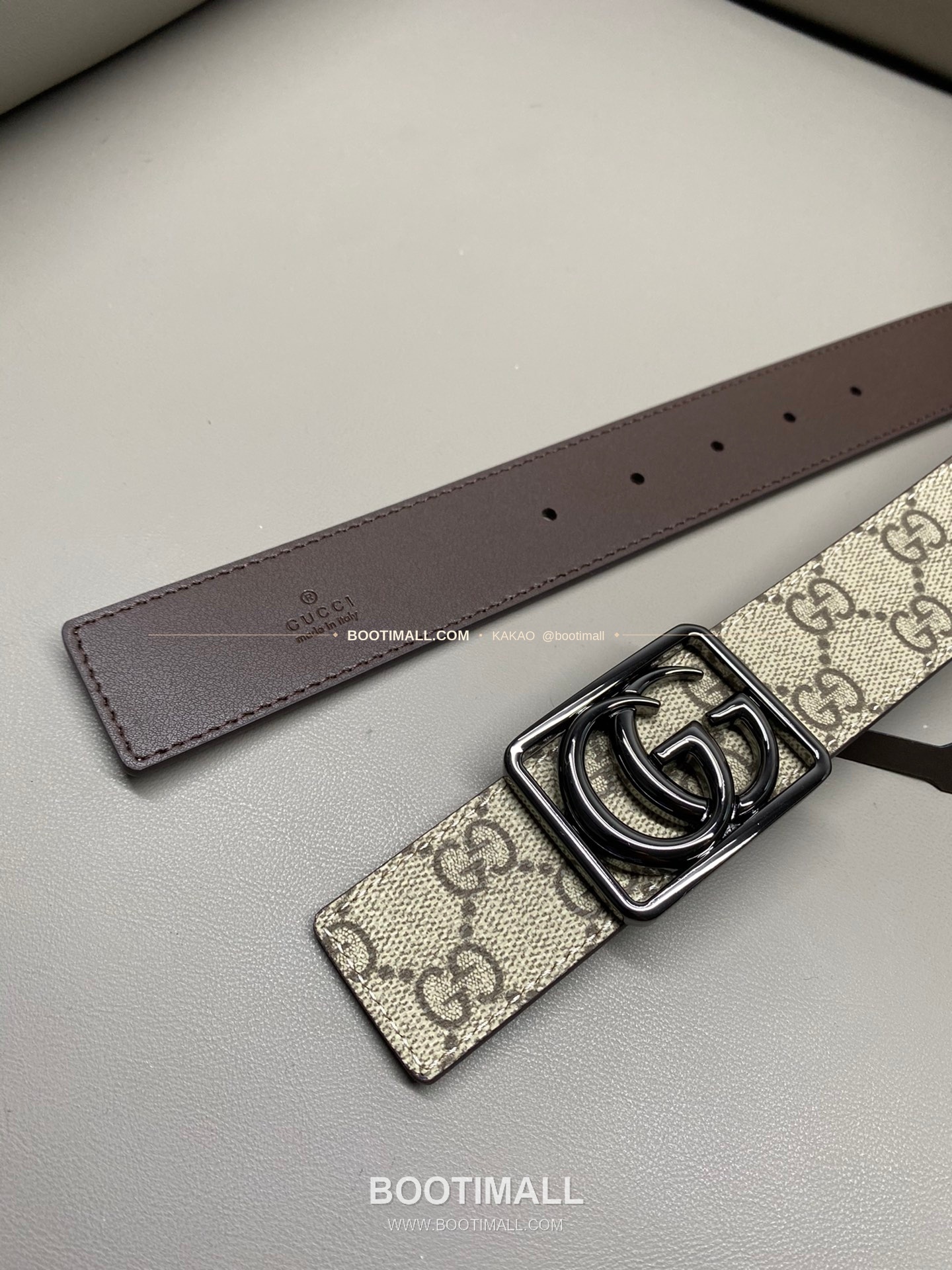 구찌 GG 마몬트 카프스킨 더블G 리버서블 벨트 Gucci GG Marmont Calfskin Double G Reversible Belt 3.5cm 3