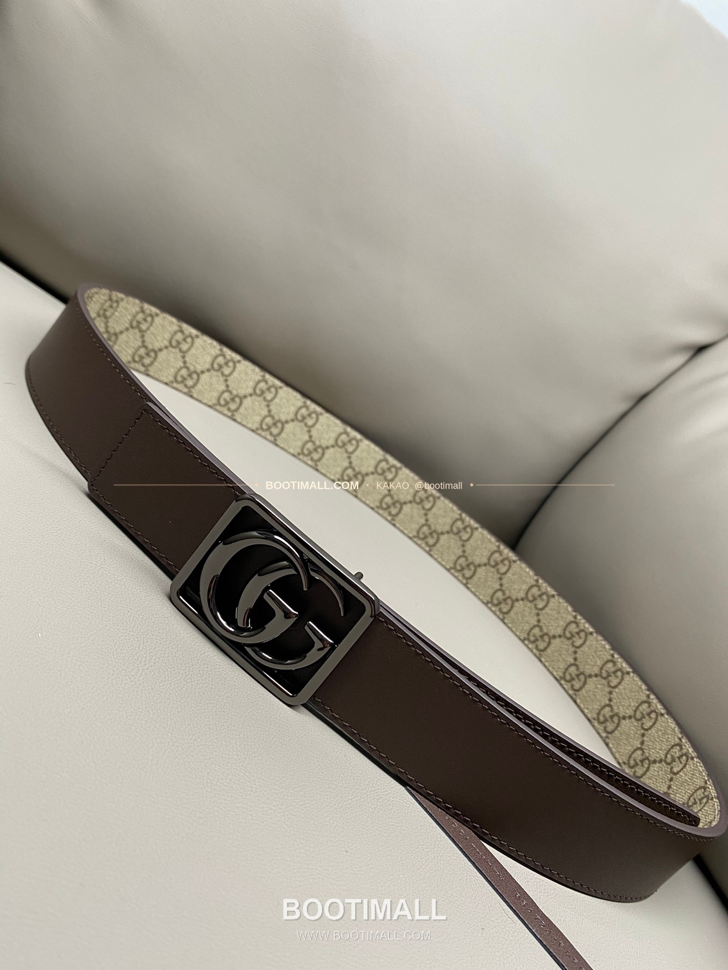 구찌 GG 마몬트 카프스킨 더블G 리버서블 벨트 Gucci GG Marmont Calfskin Double G Reversible Belt 3.5cm 7