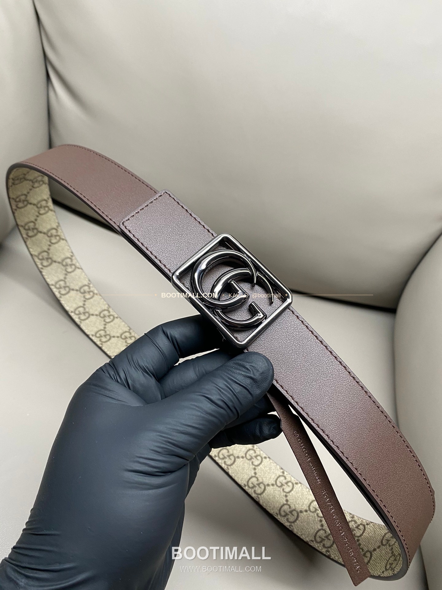 구찌 GG 마몬트 카프스킨 더블G 리버서블 벨트 Gucci GG Marmont Calfskin Double G Reversible Belt 3.5cm 8