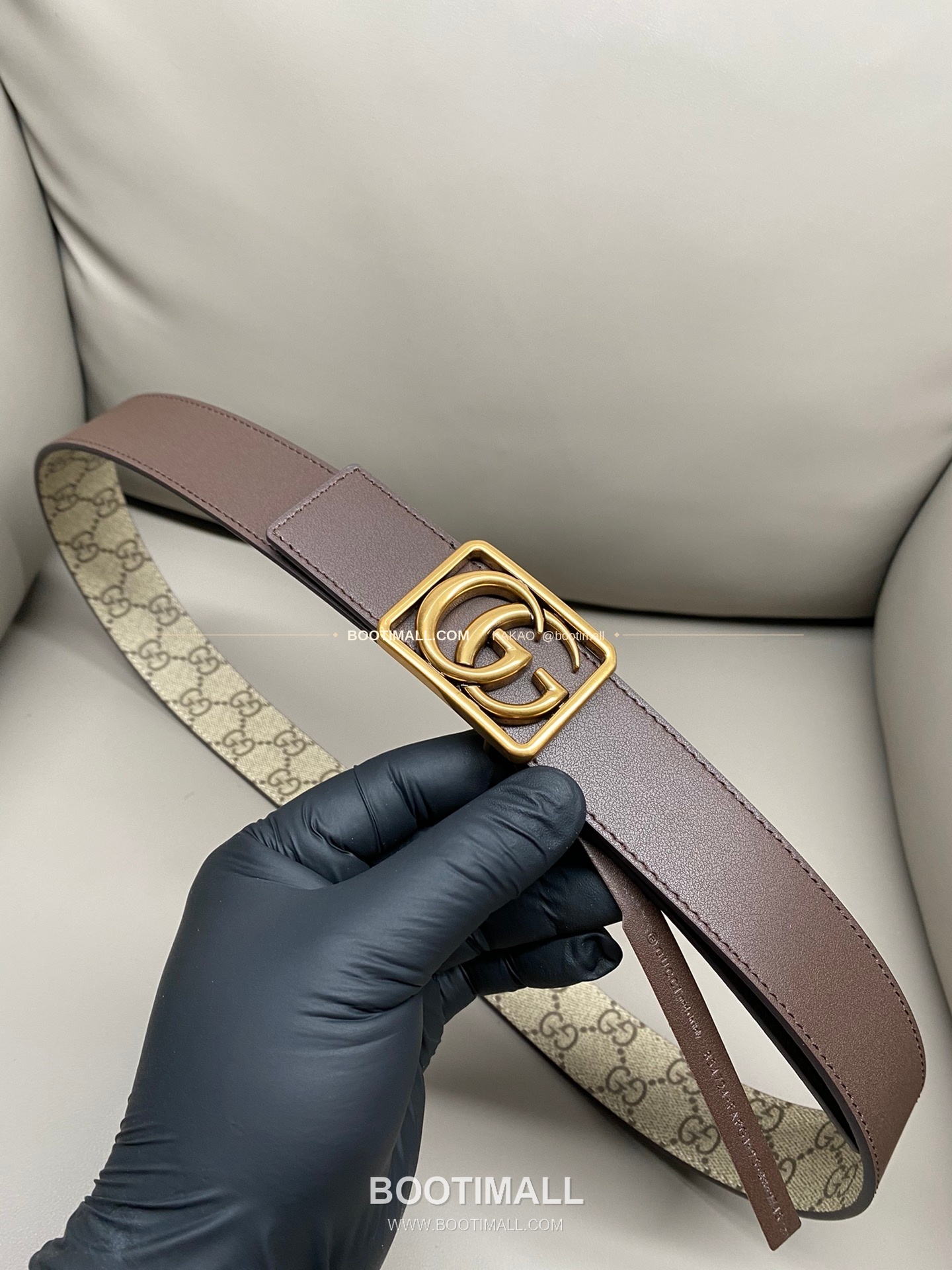 구찌 GG 마몬트 카프스킨 더블G 리버서블 벨트 Gucci GG Marmont Calfskin Double G Reversible Belt 3.5cm 7