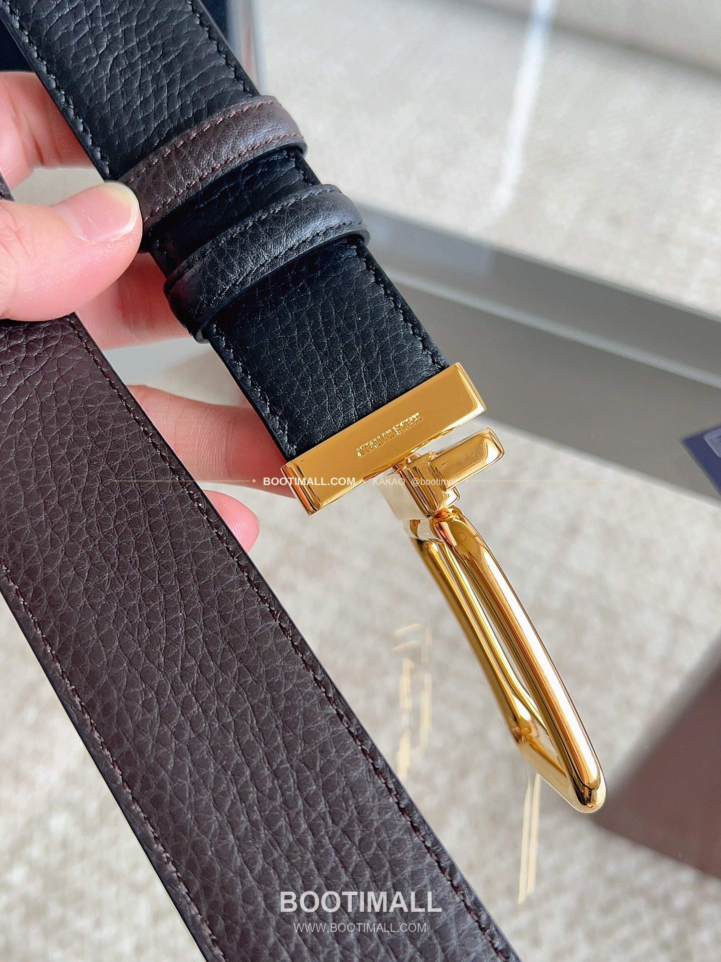프라다 카프스킨 핀버클 리버서블 블랙 브라운 벨트 Prada Calfskin Pin Buckle Reversible Black Brown Belt 3.5cm 8