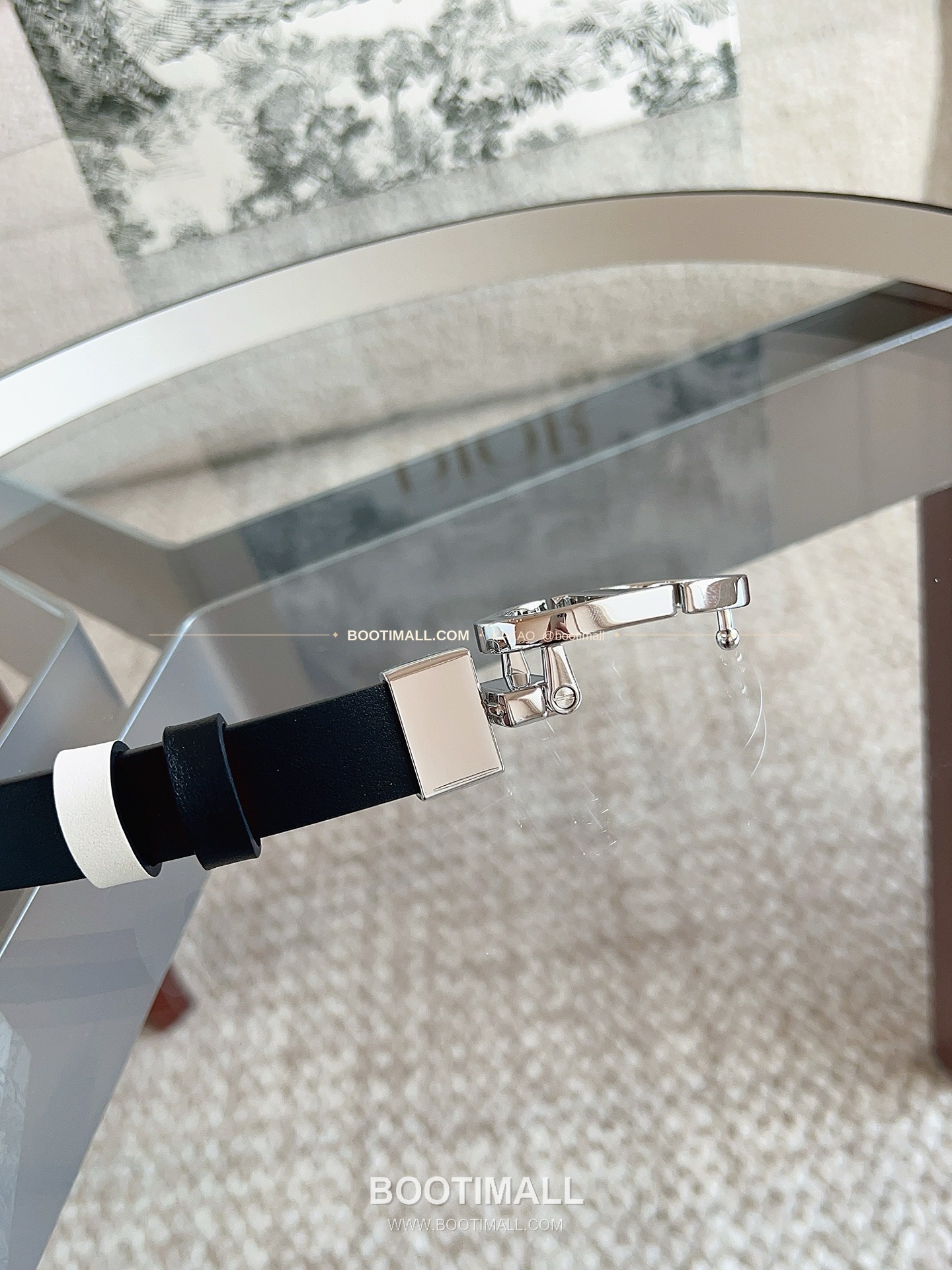 디올 20 몽테뉴 카프스킨 CD 버클 리버서블 블랙 아이보리 벨트 Dior 20 Montaigne Calfskin CD Buckle Reversible Black Ivory Belt 9