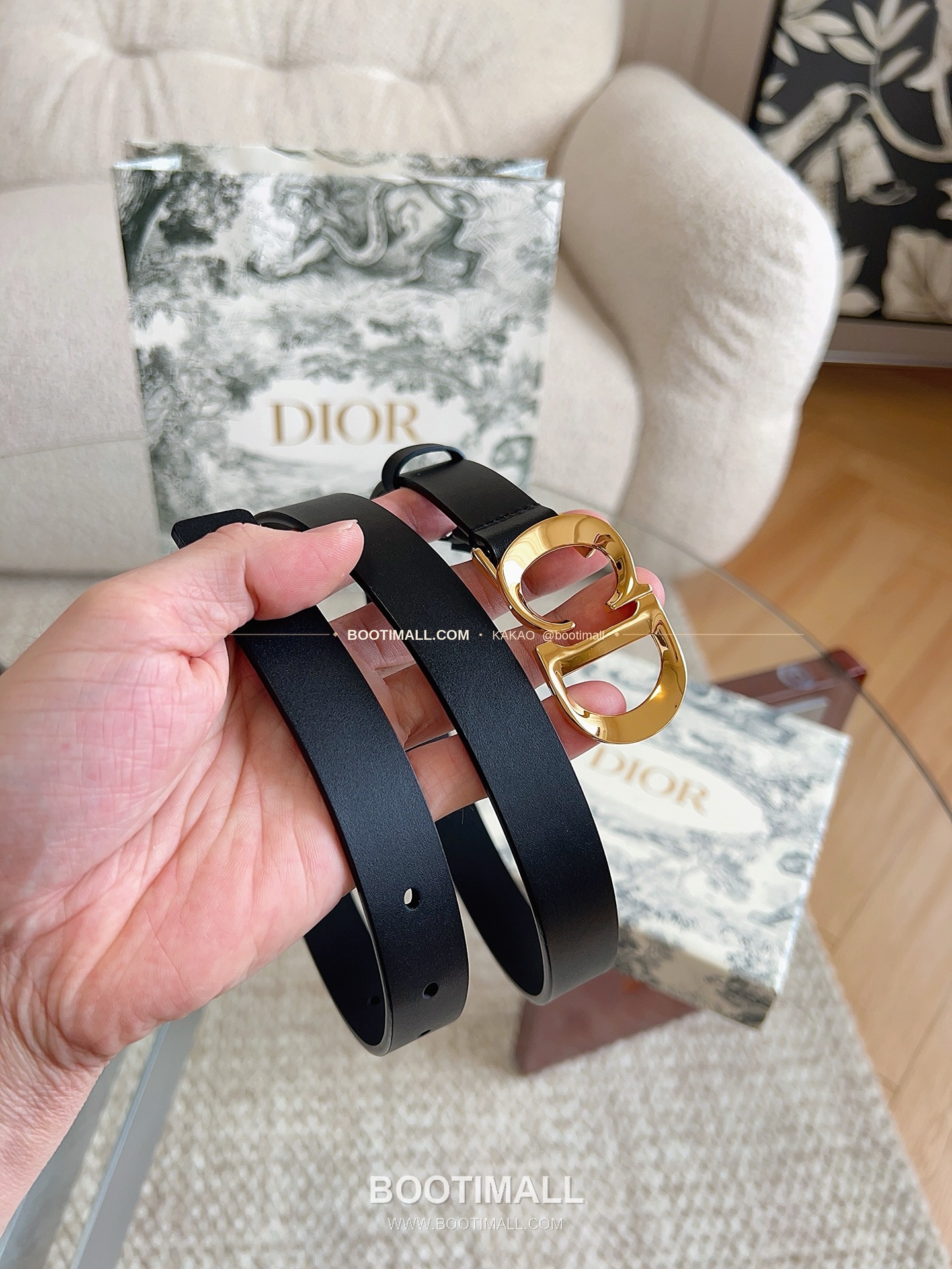 디올 세디올 카프스킨 CD 버클 블랙 벨트 Dior C'est Dior Calfskin CD Buckle Black Belt 2cm 1