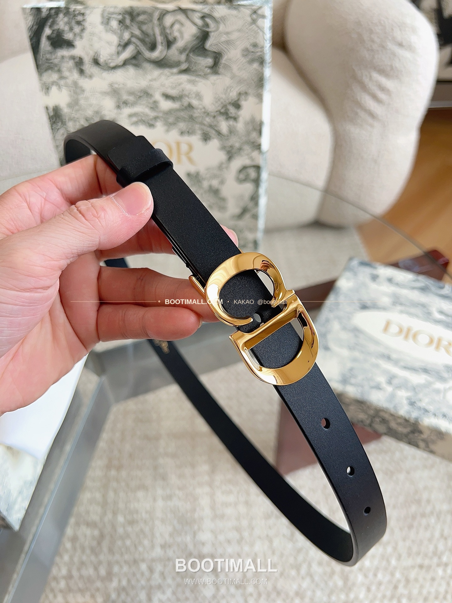 디올 세디올 카프스킨 CD 버클 블랙 벨트 Dior C'est Dior Calfskin CD Buckle Black Belt 2cm 2