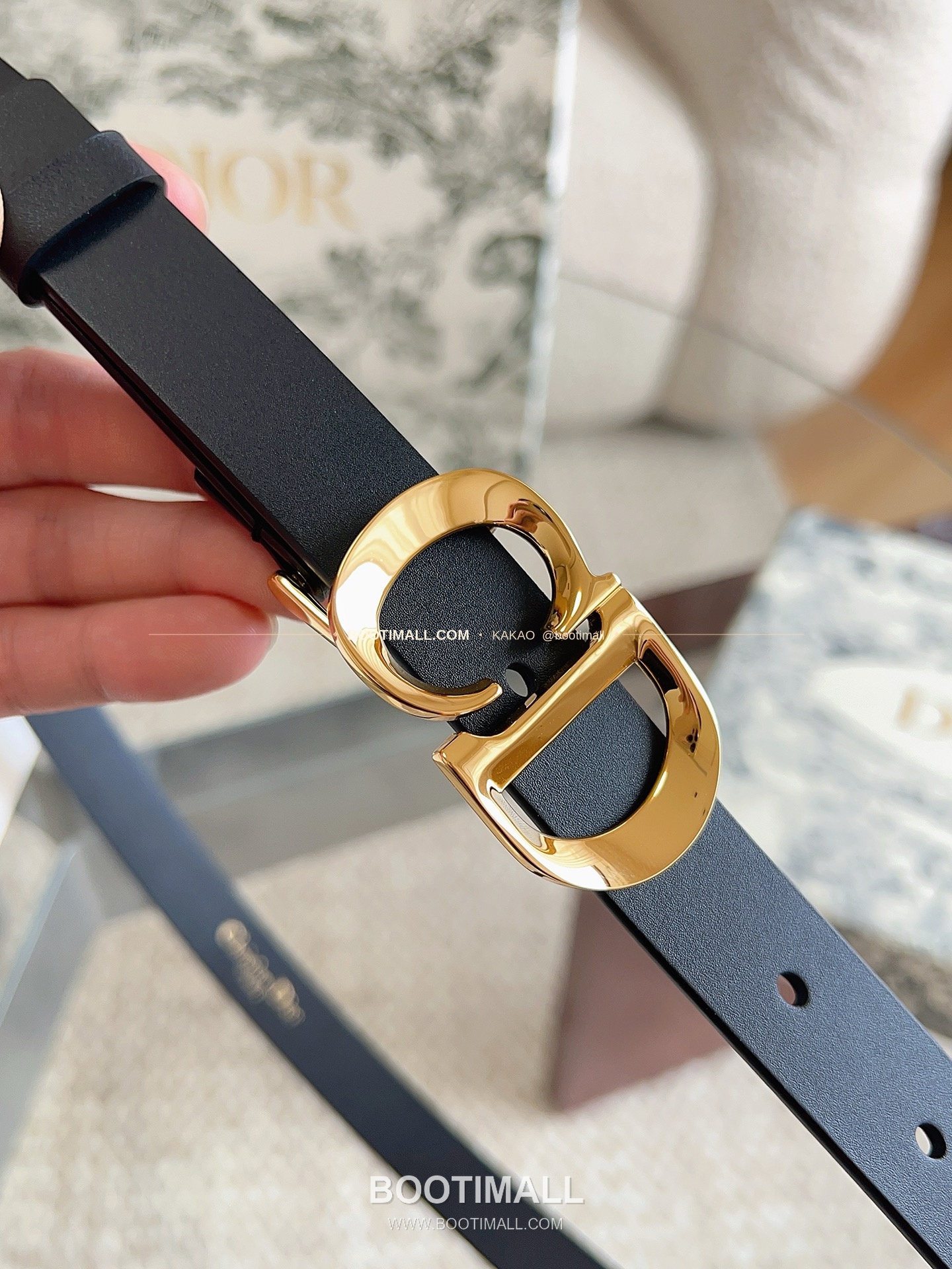 디올 세디올 카프스킨 CD 버클 블랙 벨트 Dior C'est Dior Calfskin CD Buckle Black Belt 2cm 3
