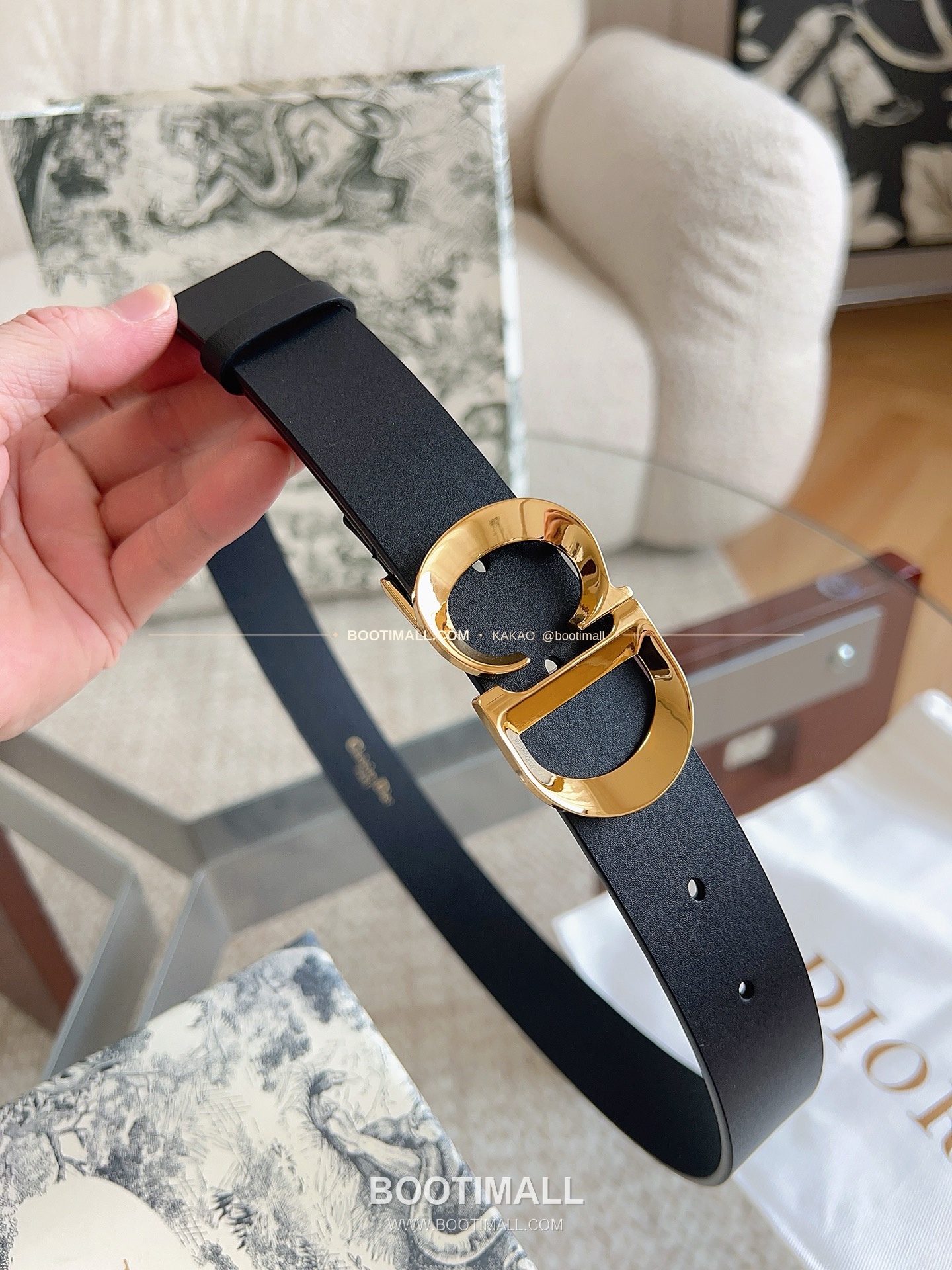 디올 세디올 카프스킨 CD 버클 블랙 벨트 Dior C'est Dior Calfskin CD Buckle Black Belt 3cm 2