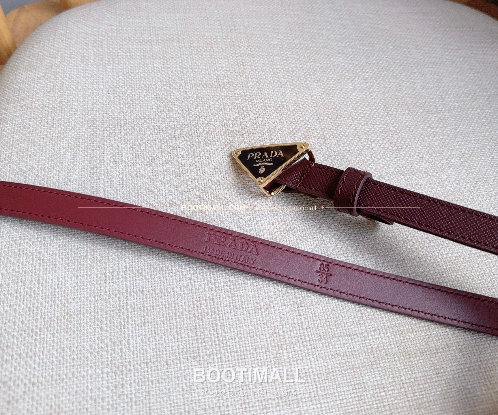 프라다 사피아노 레더 트라이앵글 버클 슬림 벨트 Prada Saffiano Leather Triangle Buckle Slim Belt 1.5cm 3