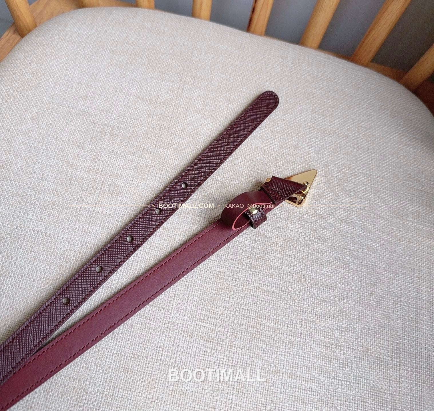 프라다 사피아노 레더 트라이앵글 버클 슬림 벨트 Prada Saffiano Leather Triangle Buckle Slim Belt 1.5cm 6