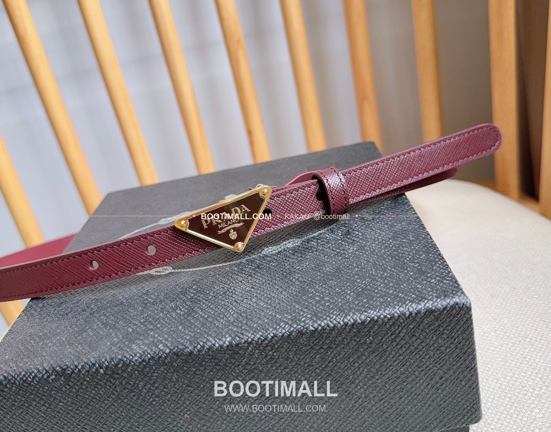 프라다 사피아노 레더 트라이앵글 버클 슬림 벨트 Prada Saffiano Leather Triangle Buckle Slim Belt 1.5cm 7