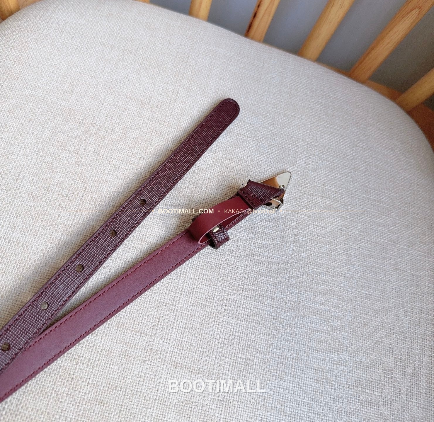 프라다 사피아노 레더 트라이앵글 버클 슬림 벨트 Prada Saffiano Leather Triangle Buckle Slim Belt 1.5cm 6