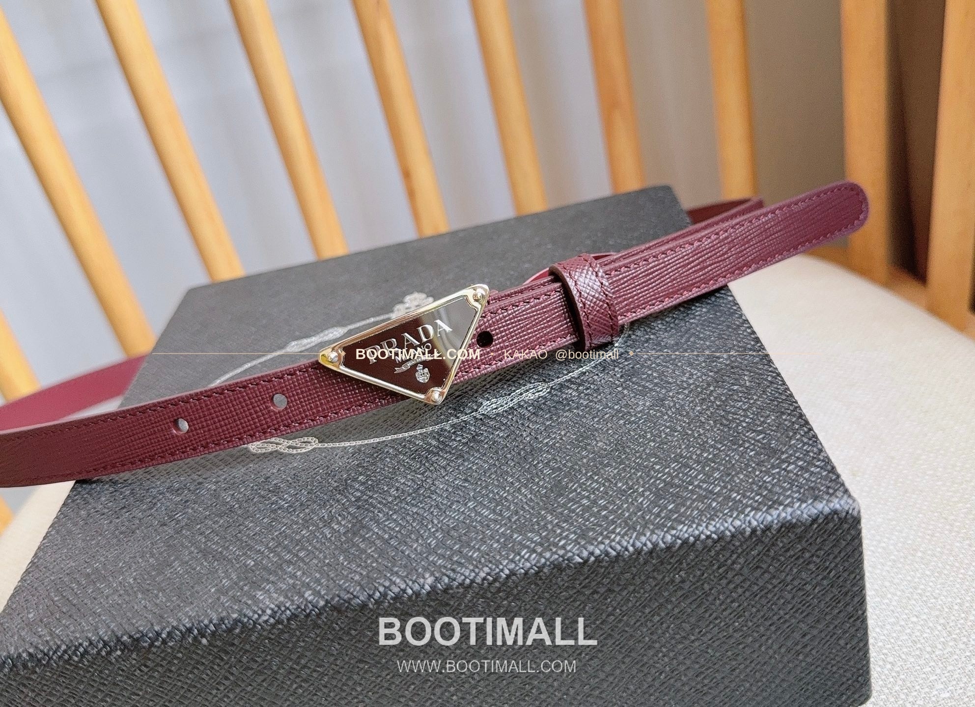 프라다 사피아노 레더 트라이앵글 버클 슬림 벨트 Prada Saffiano Leather Triangle Buckle Slim Belt 1.5cm 7