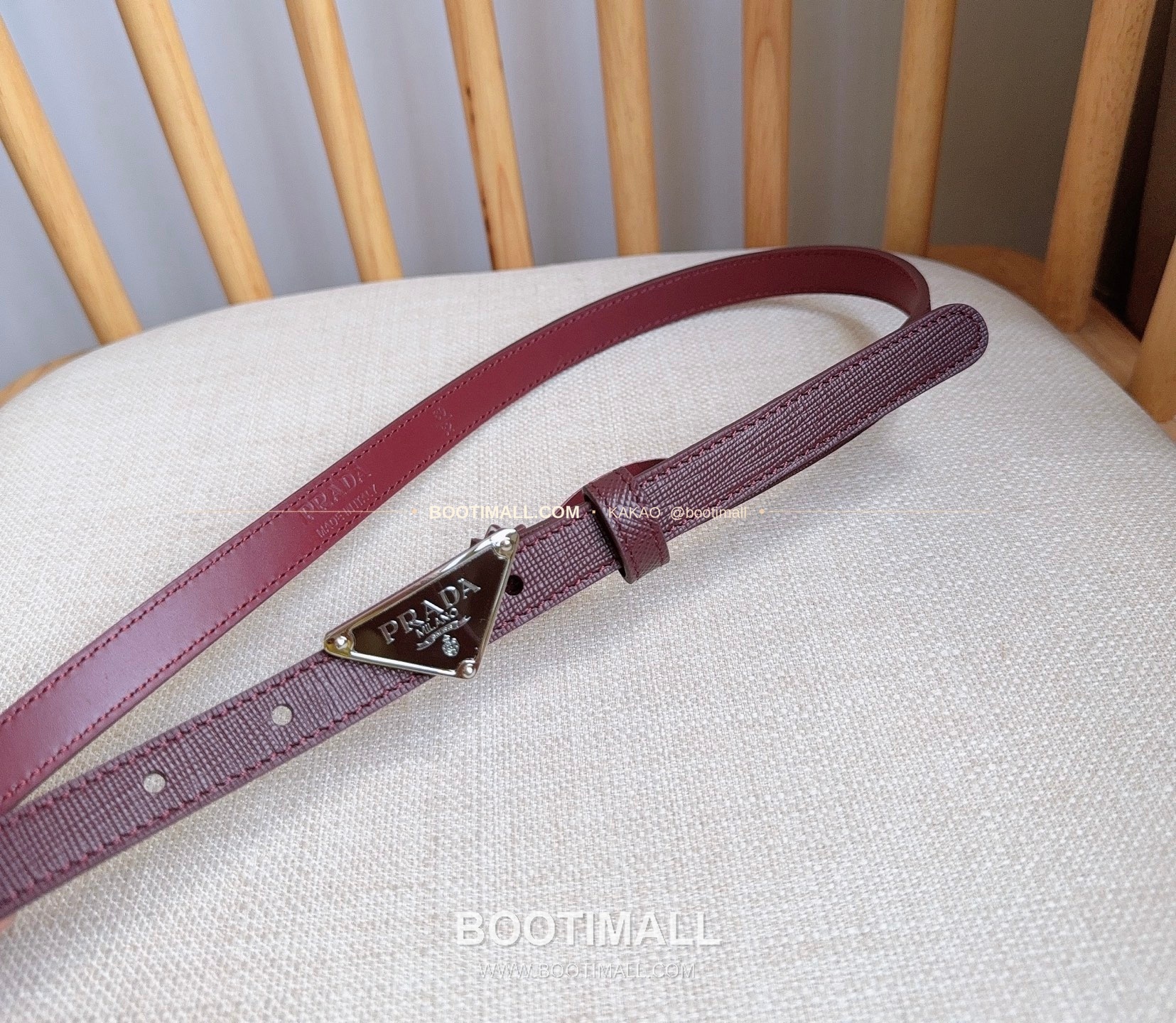 프라다 사피아노 레더 트라이앵글 버클 슬림 벨트 Prada Saffiano Leather Triangle Buckle Slim Belt 1.5cm 8