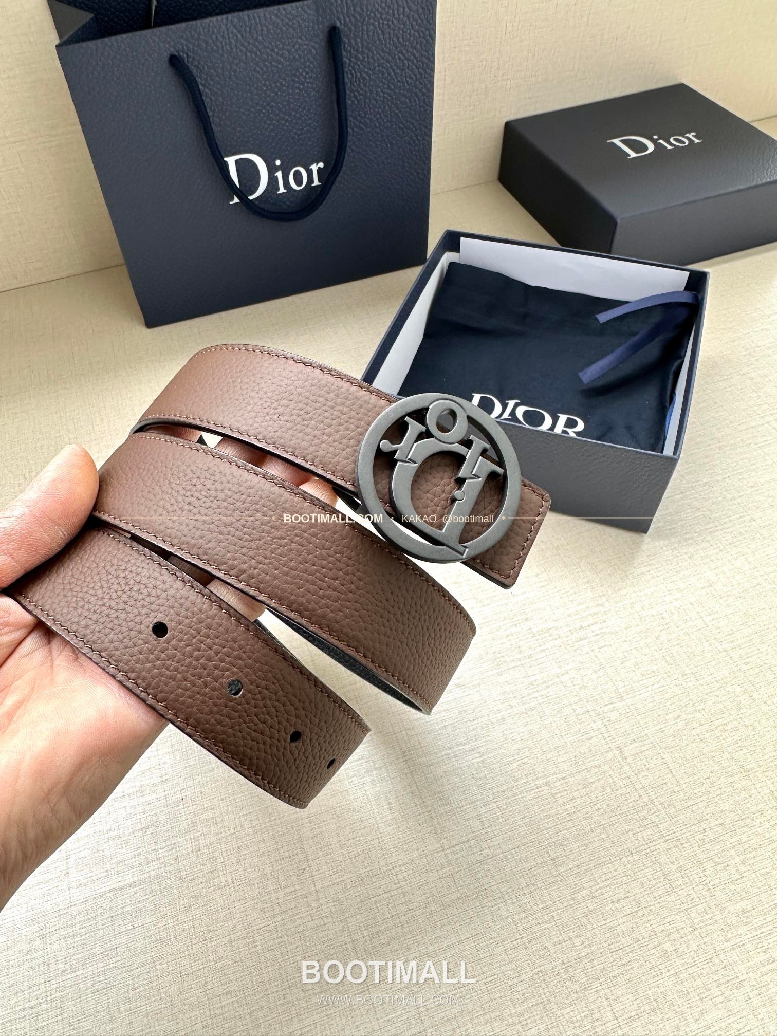 디올 CD 오블리크 브라스 버클 화이트 골드 벨트 Dior CD Oblique Brass Buckle White Gold Belt 3.5cm 2
