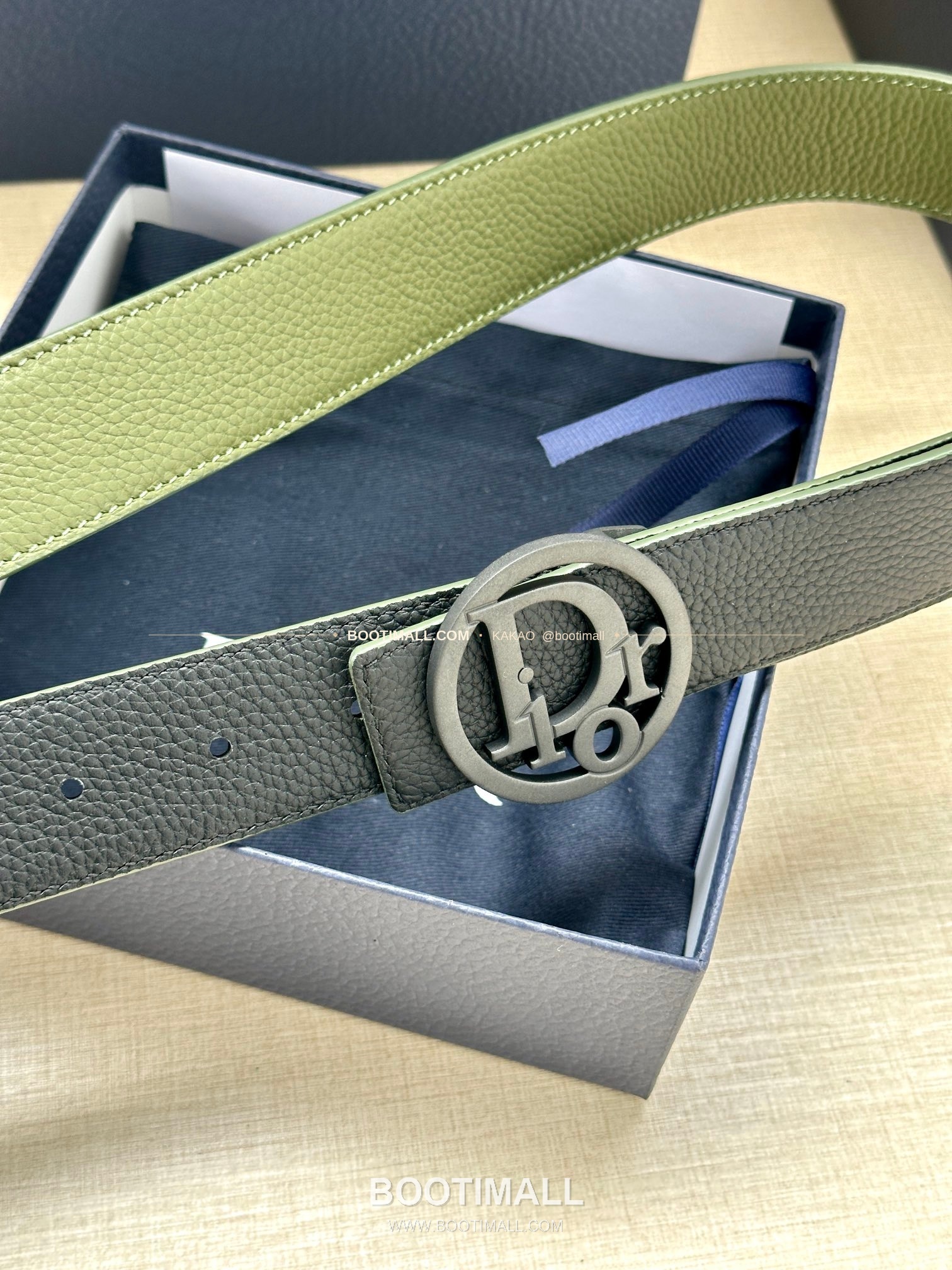 디올 CD 오블리크 브라스 버클 화이트 골드 벨트 Dior CD Oblique Brass Buckle White Gold Belt 3.5cm 2