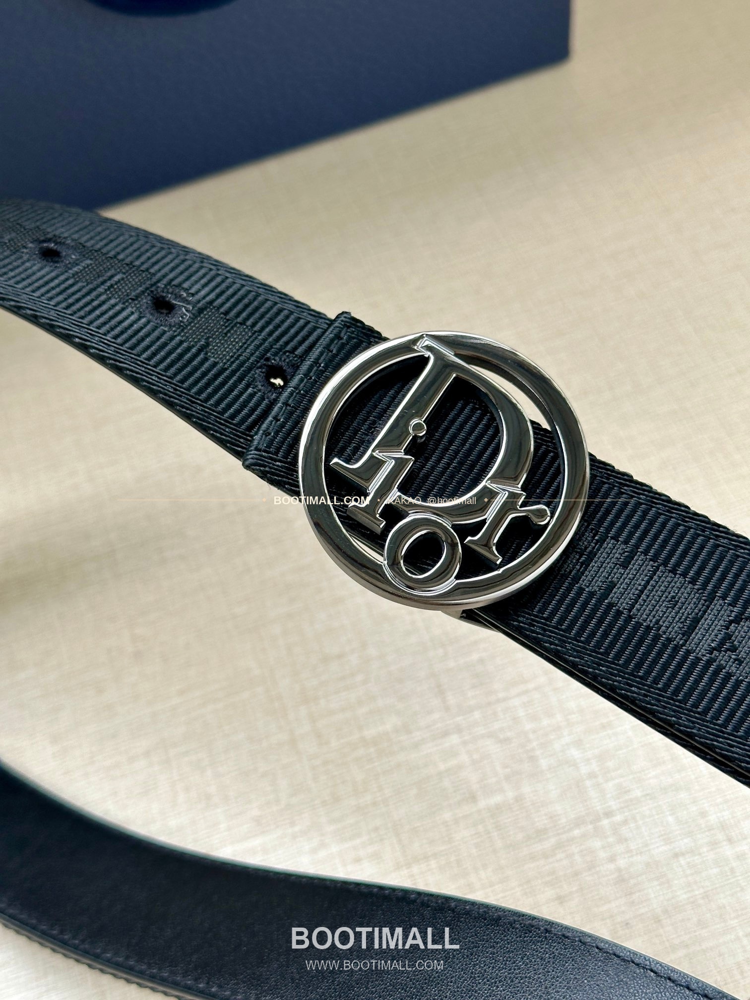 디올 CD 오블리크 브라스 버클 화이트 골드 벨트 Dior CD Oblique Brass Buckle White Gold Belt 3.5cm 2