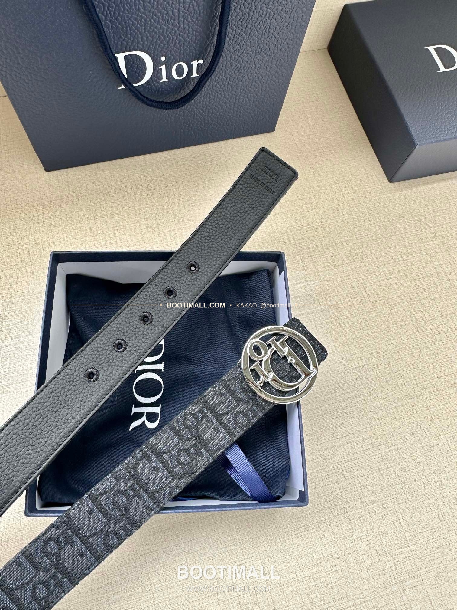 디올 CD 오블리크 브라스 버클 화이트 골드 벨트 Dior CD Oblique Brass Buckle White Gold Belt 3.5cm 4