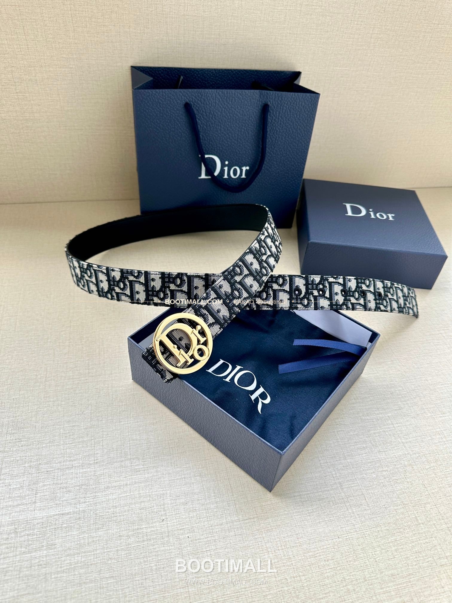 디올 CD 오블리크 브라스 버클 골드 벨트 Dior CD Oblique Brass Buckle Gold Belt 3.5cm 8