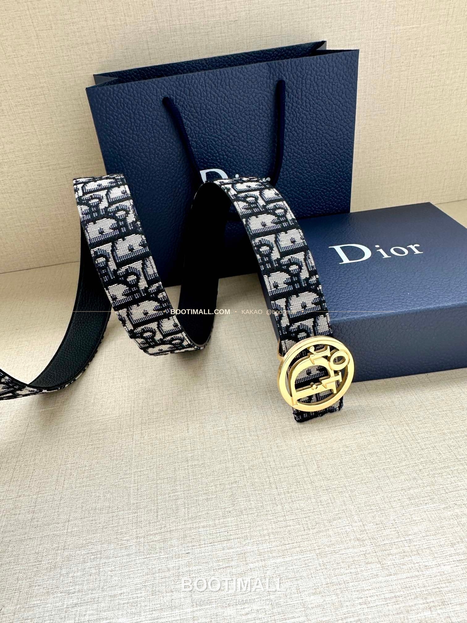 디올 CD 오블리크 브라스 버클 골드 벨트 Dior CD Oblique Brass Buckle Gold Belt 3.5cm 9