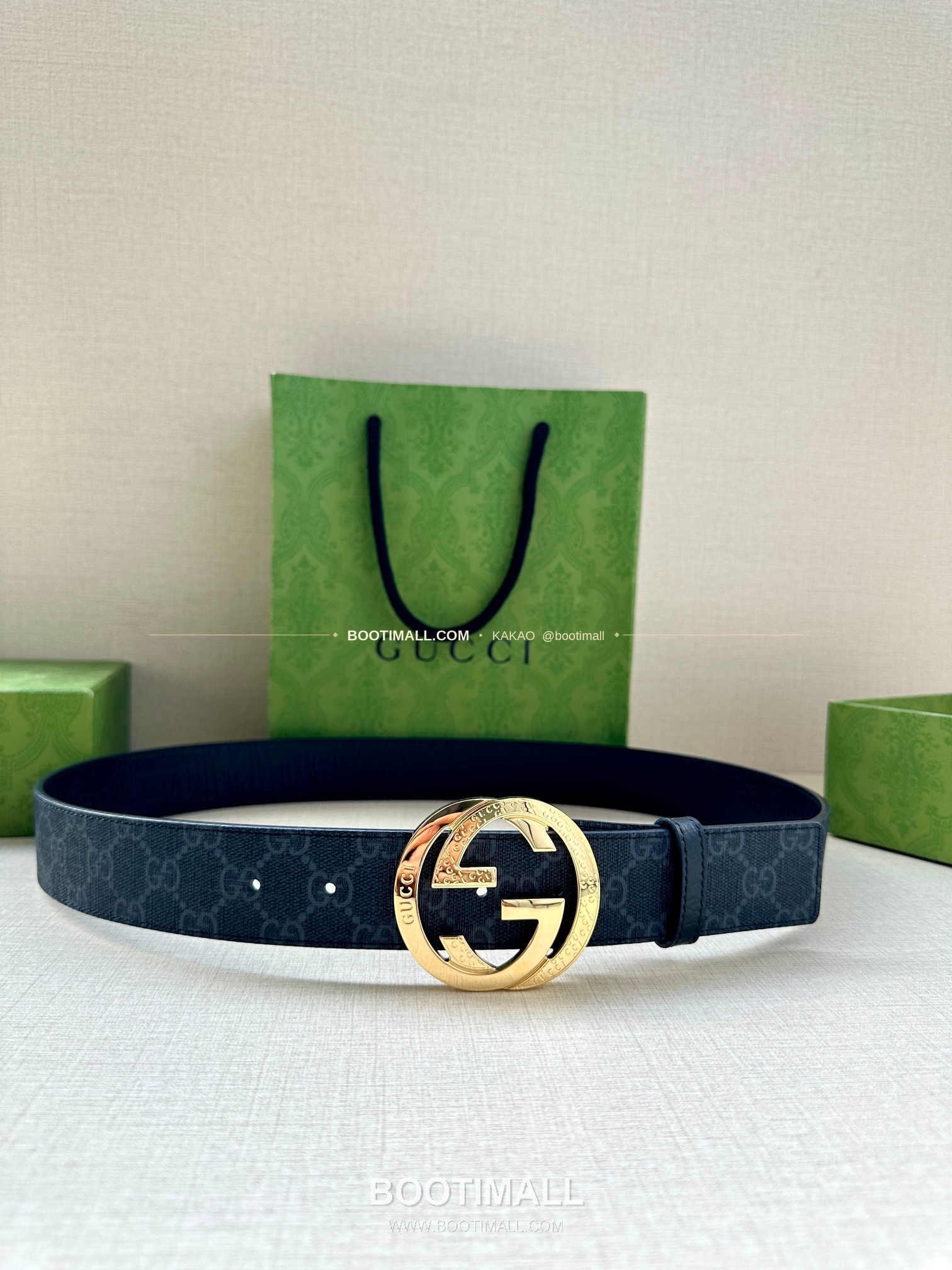 구찌 GG 수프림 캔버스 카프스킨 더블G 리버서블 벨트 Gucci GG Supreme Canvas Calfskin Double G Reversible Belt 3.8cm 1