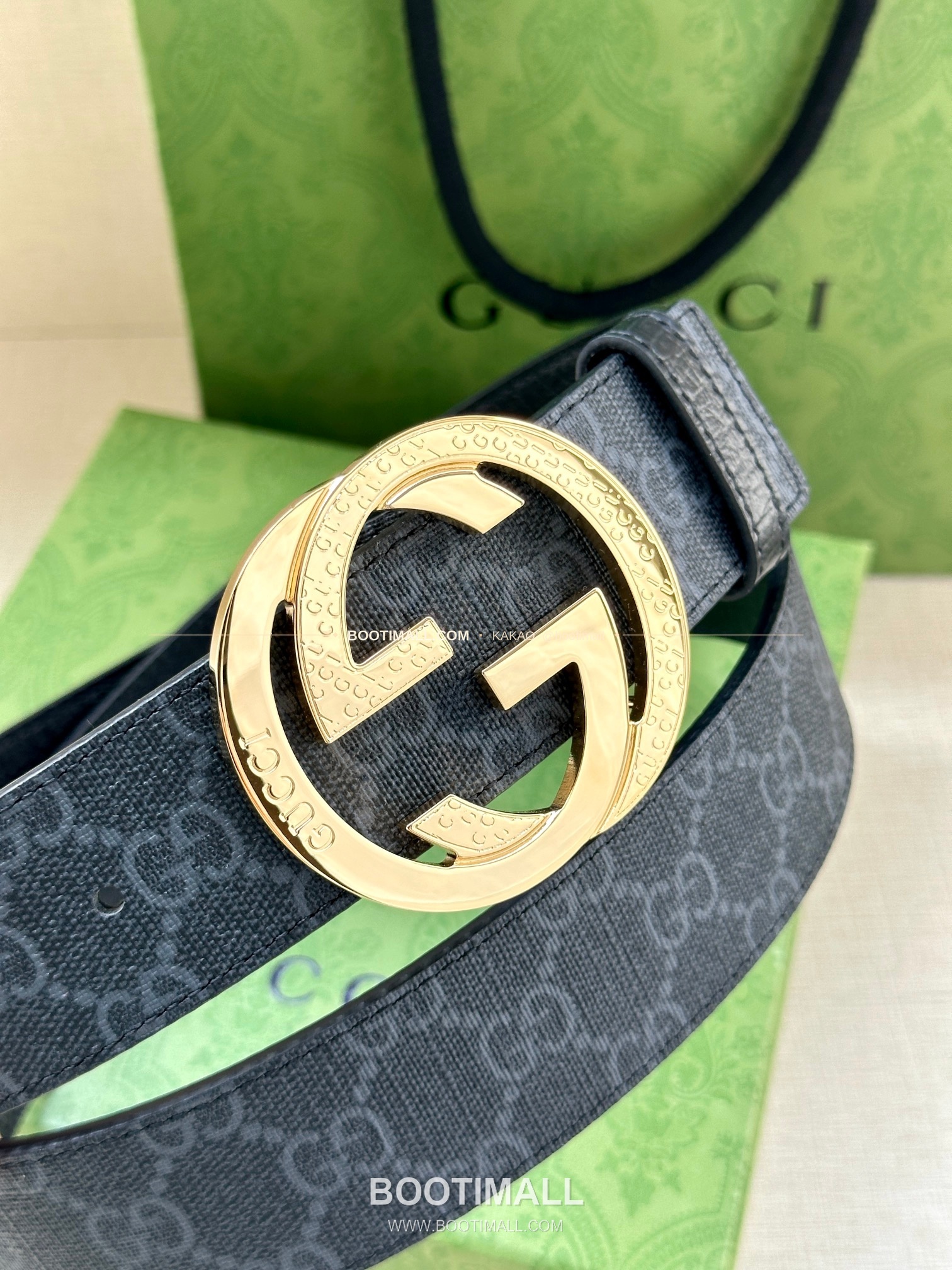구찌 GG 수프림 캔버스 카프스킨 더블G 리버서블 벨트 Gucci GG Supreme Canvas Calfskin Double G Reversible Belt 3.8cm 4