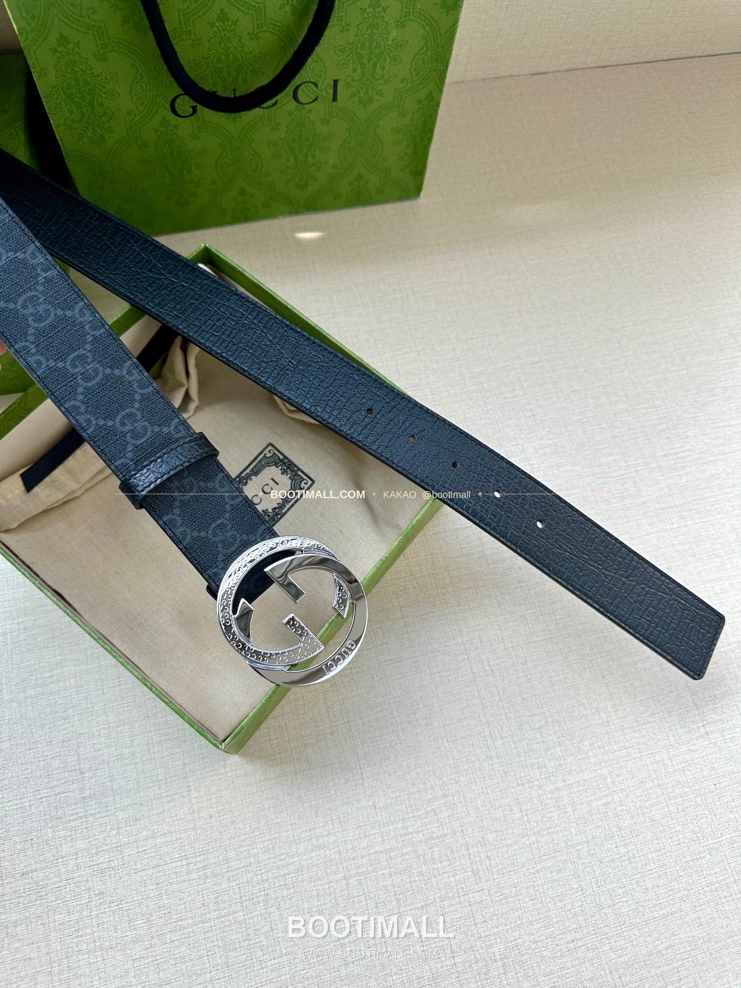 구찌 GG 수프림 캔버스 카프스킨 더블G 리버서블 벨트 Gucci GG Supreme Canvas Calfskin Double G Reversible Belt 3.8cm 8