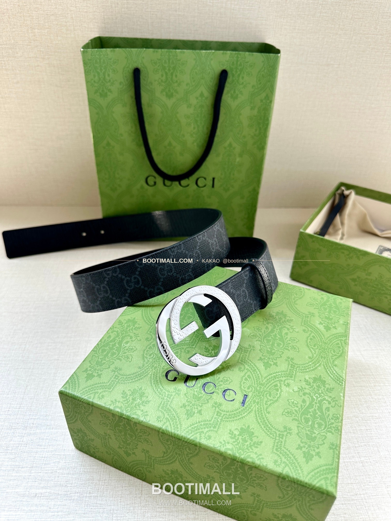 구찌 GG 수프림 캔버스 카프스킨 더블G 리버서블 벨트 Gucci GG Supreme Canvas Calfskin Double G Reversible Belt 3.8cm 9