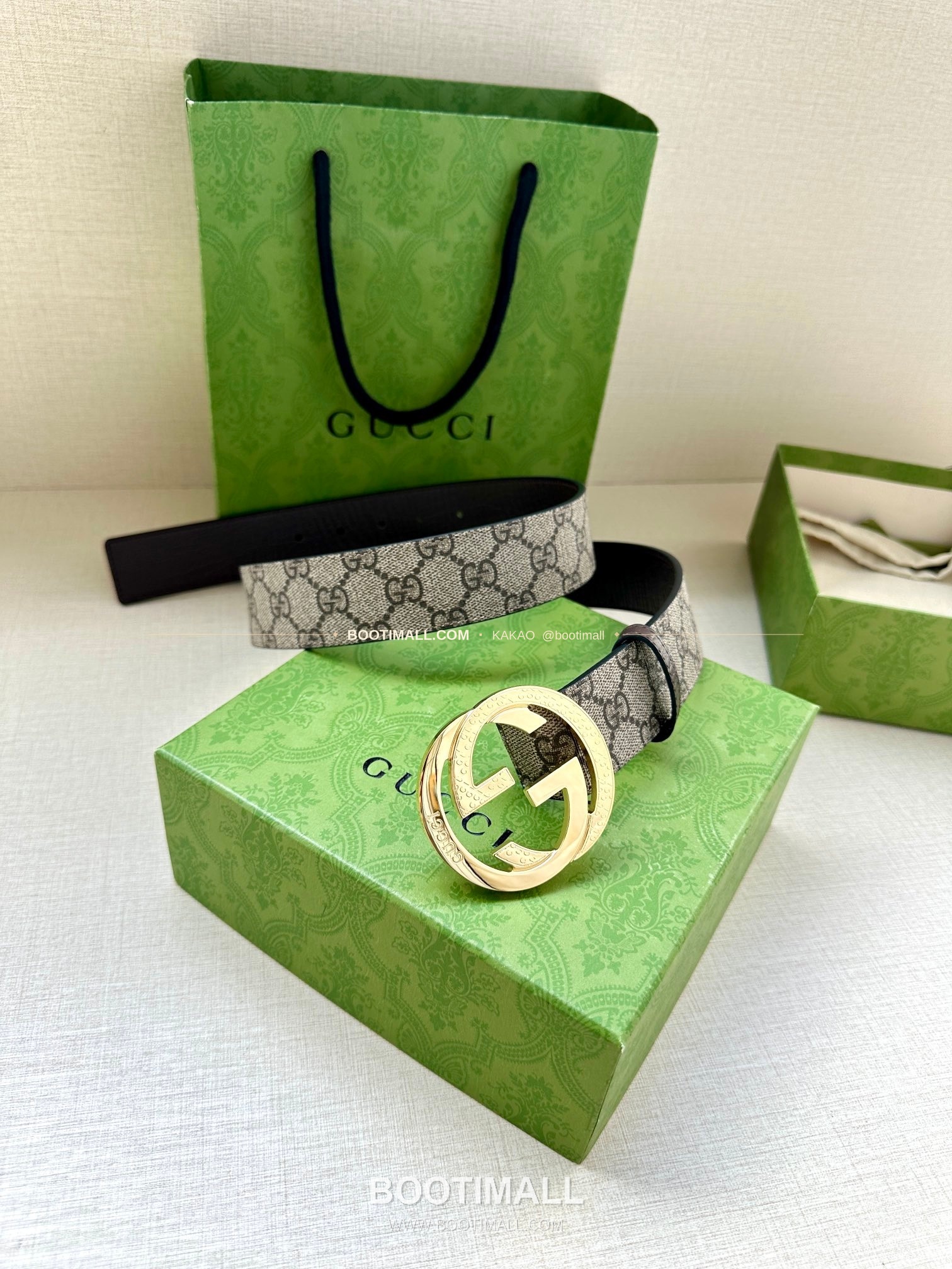 구찌 GG 수프림 캔버스 카프스킨 더블G 리버서블 벨트 Gucci GG Supreme Canvas Calfskin Double G Reversible Belt 3.8cm 7