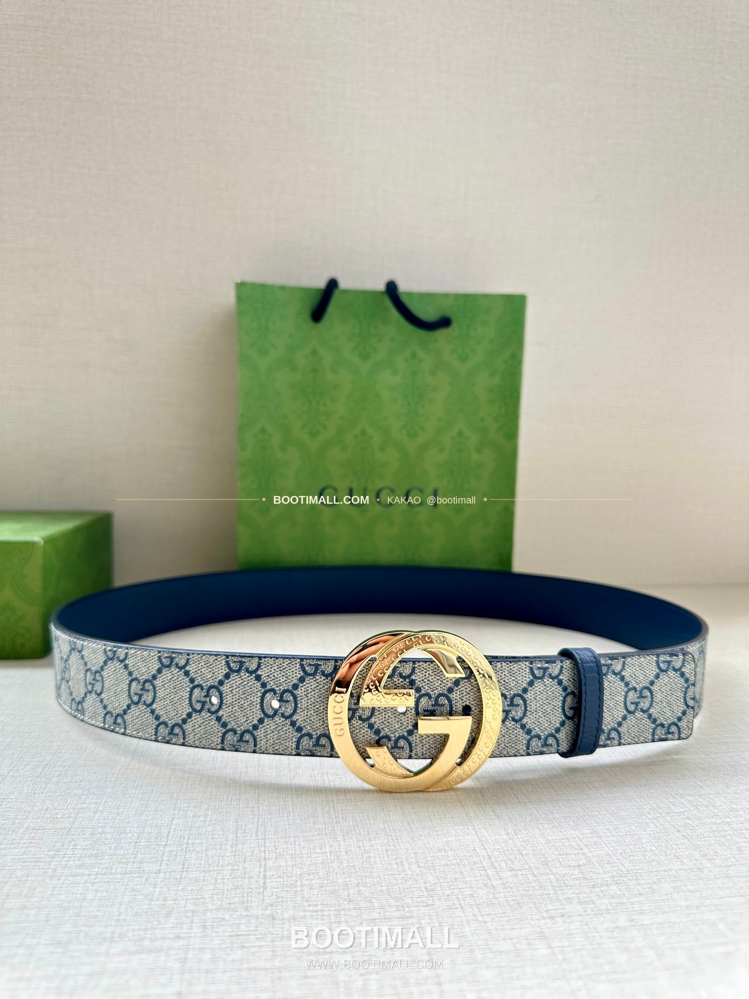 구찌 GG 수프림 캔버스 카프스킨 더블G 리버서블 벨트 Gucci GG Supreme Canvas Calfskin Double G Reversible Belt 3.8cm 1