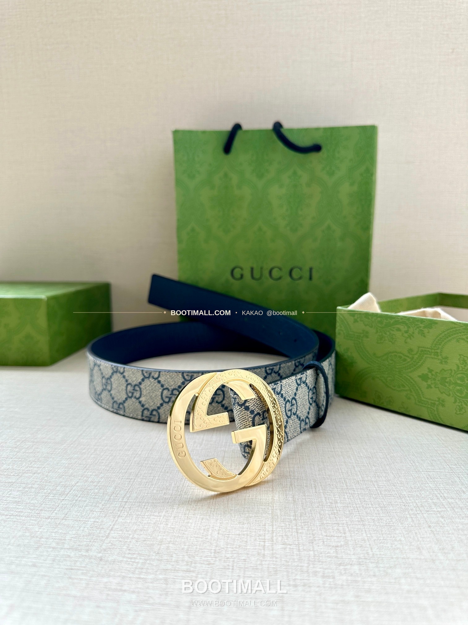 구찌 GG 수프림 캔버스 카프스킨 더블G 리버서블 벨트 Gucci GG Supreme Canvas Calfskin Double G Reversible Belt 3.8cm 3