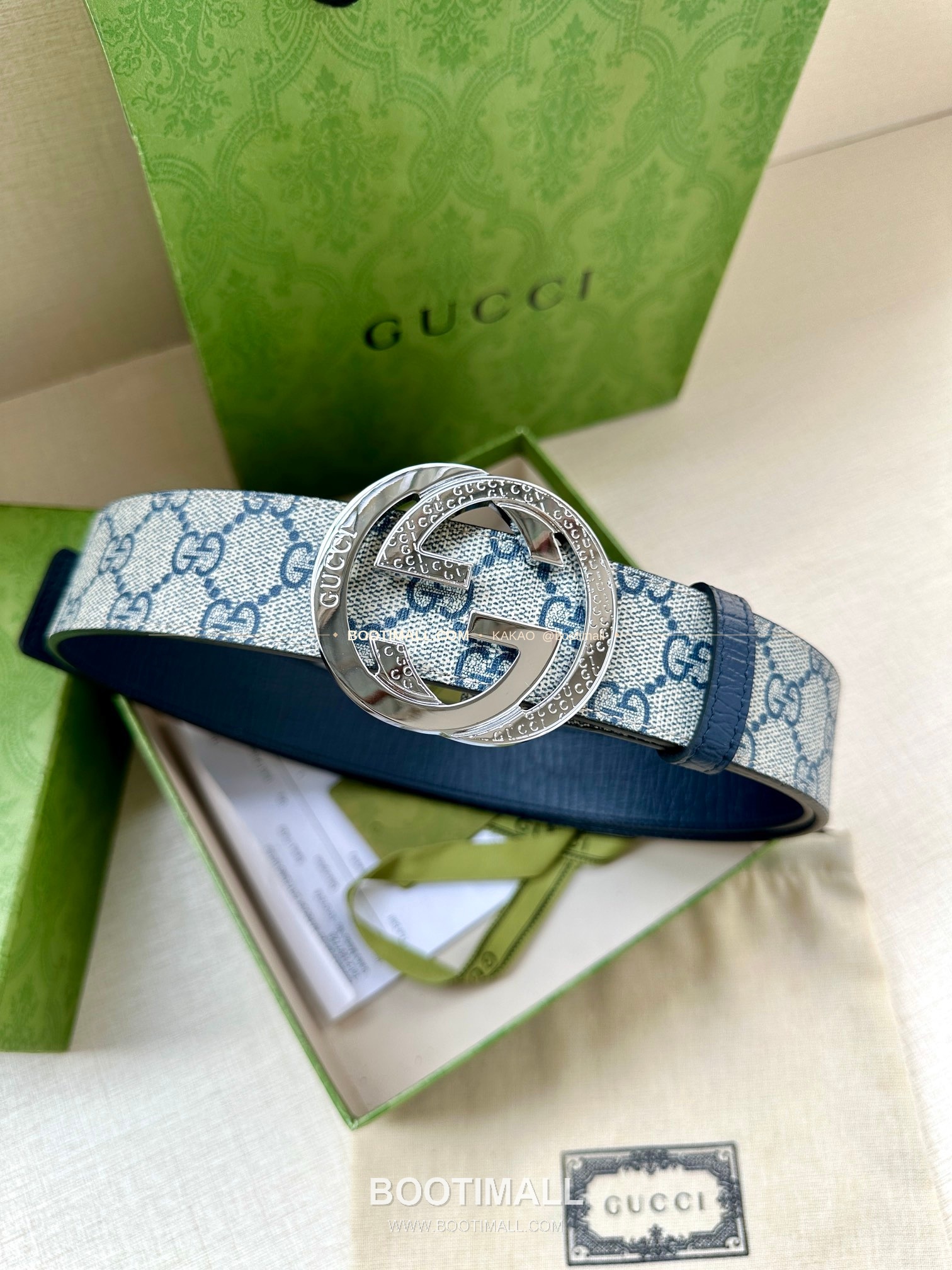 구찌 GG 수프림 캔버스 카프스킨 더블G 리버서블 벨트 Gucci GG Supreme Canvas Calfskin Double G Reversible Belt 3.8cm 6