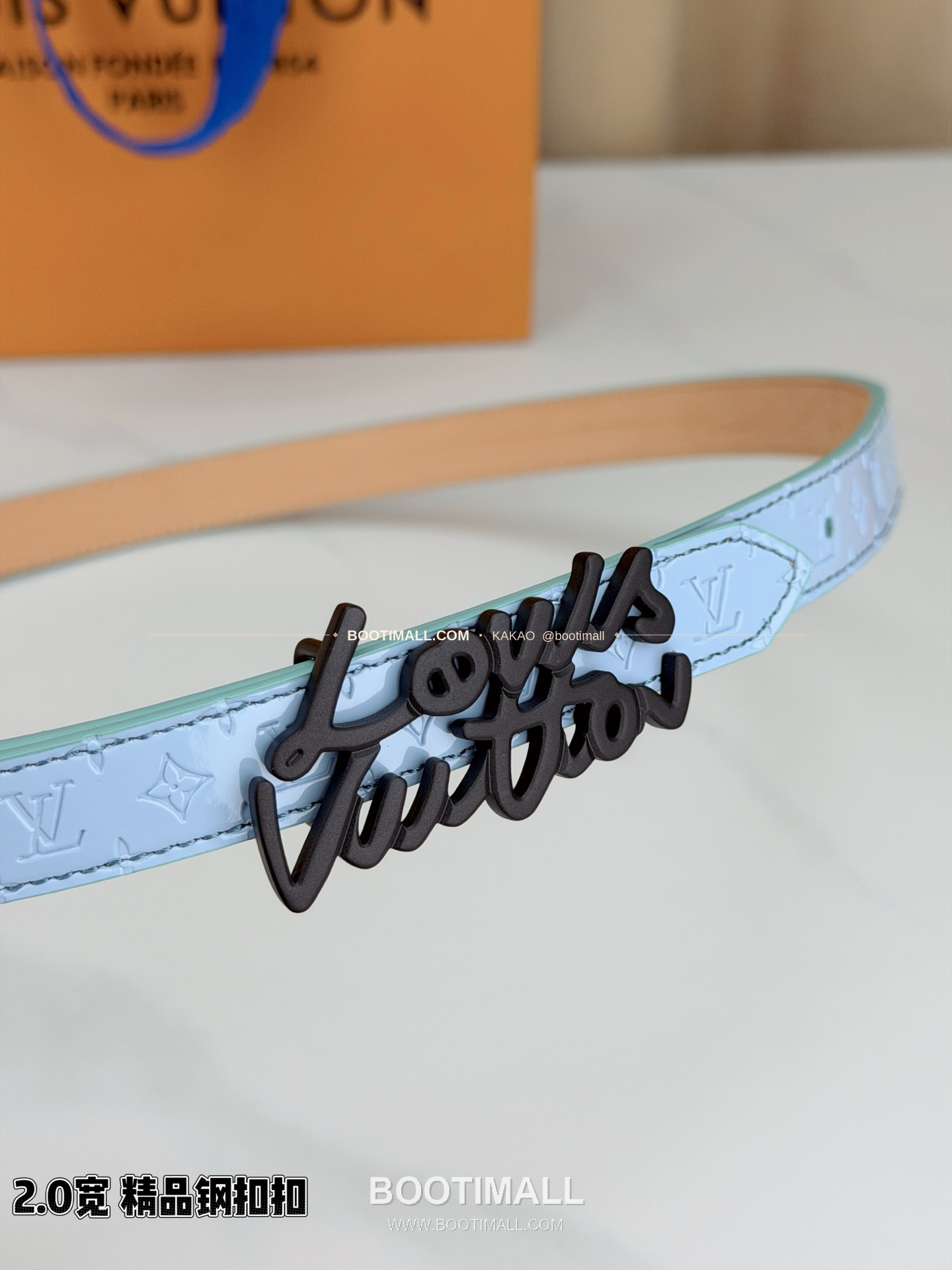 루이비통 모노그램 페이턴트 카프스킨 슬림 벨트 Louis Vuitton Monogram Patent Calfskin Slim Belt 2cm 2