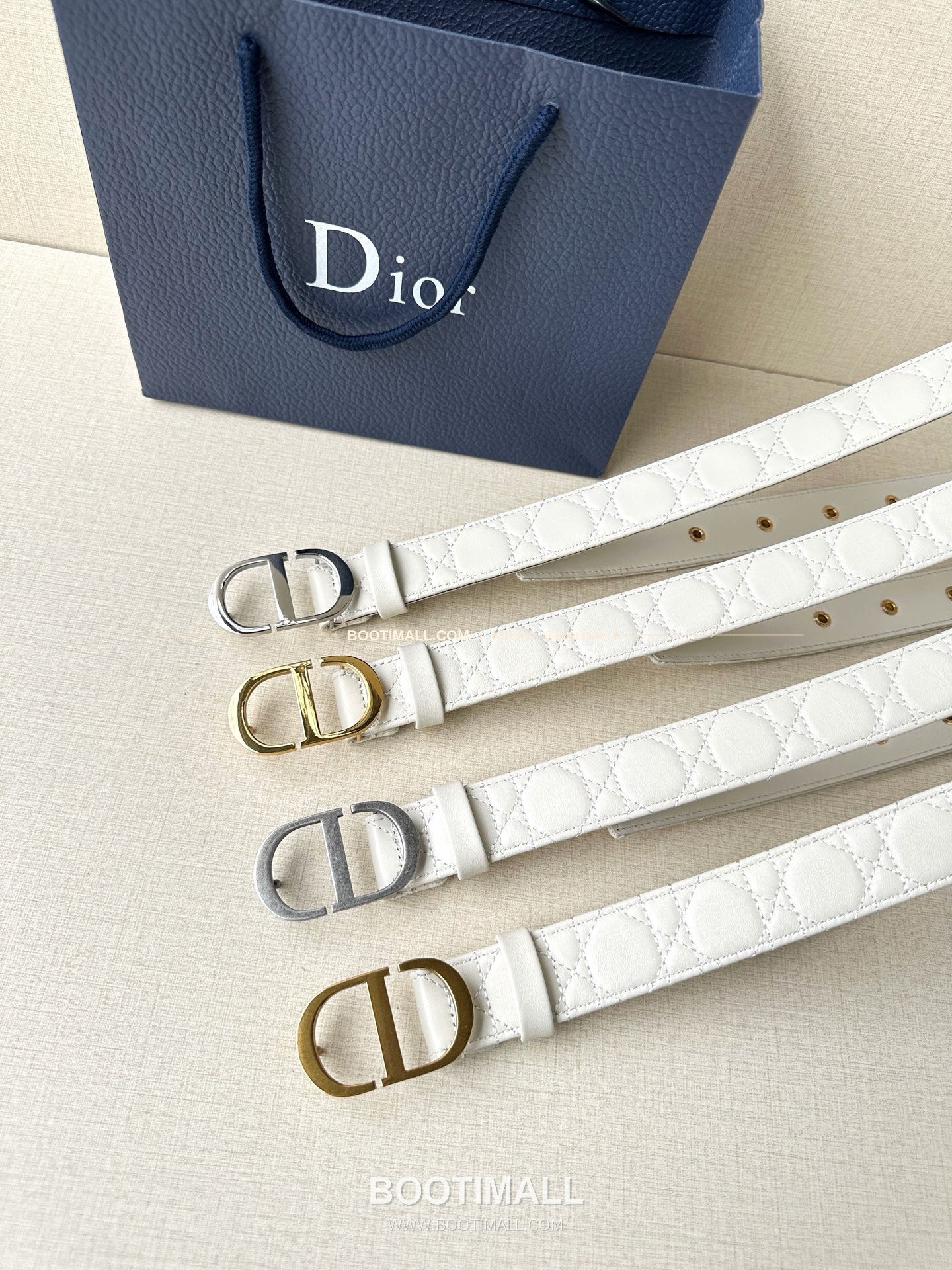 디올 30 몽테뉴 카프스킨 퀼팅 CD 버클 아이보리 벨트 Dior 30 Montaigne Calfskin Quilted CD Buckle Ivory Belt 3cm 7