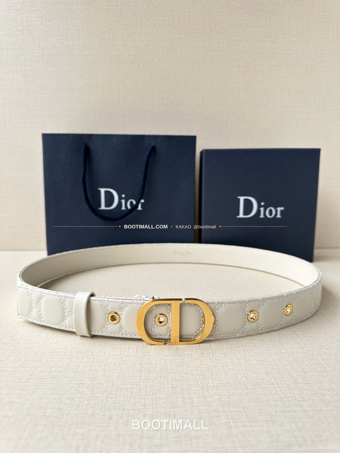 디올 30 몽테뉴 카프스킨 퀼팅 CD 버클 아이보리 벨트 Dior 30 Montaigne Calfskin Quilted CD Buckle Ivory Belt 3cm 1